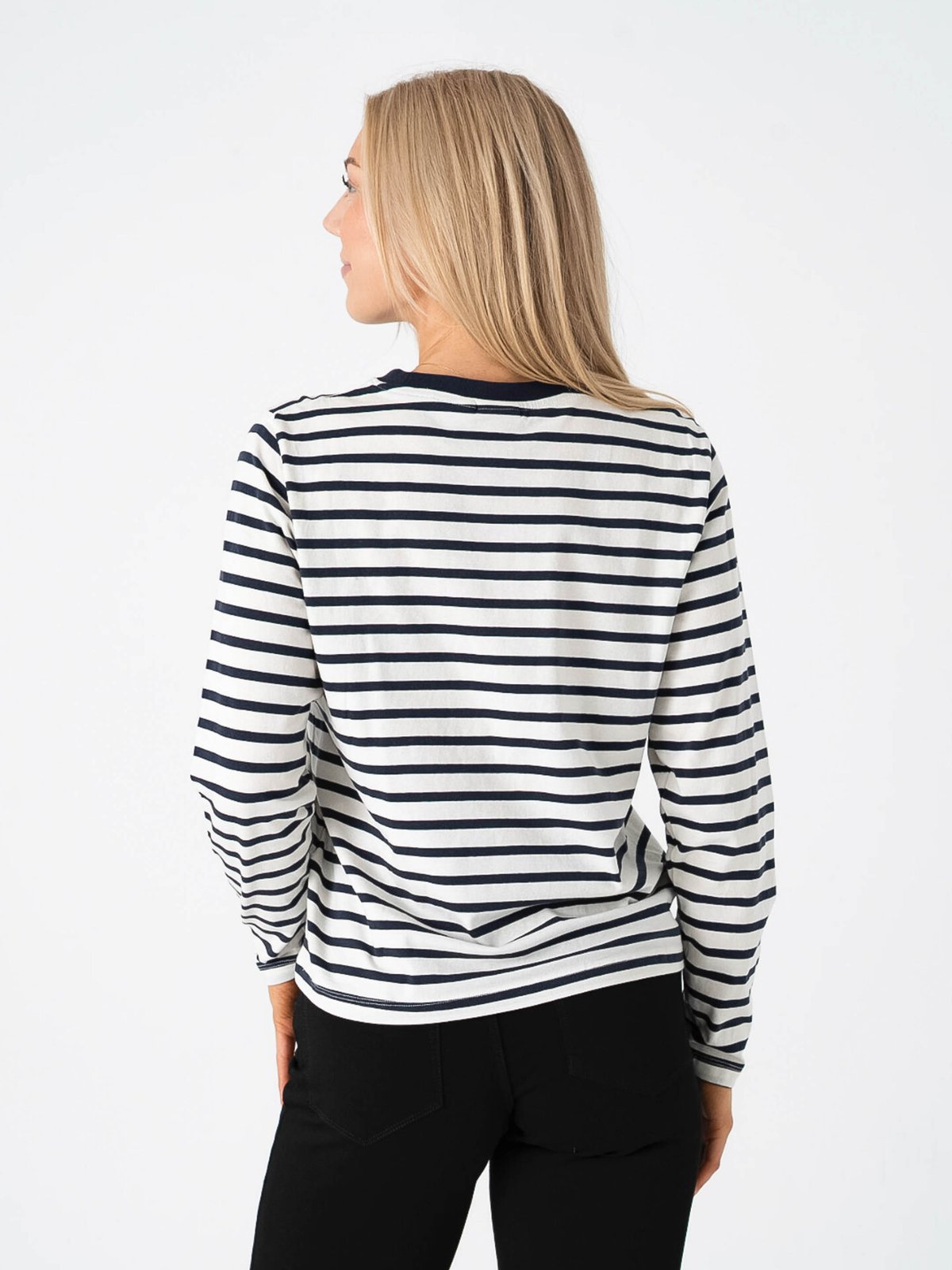 Ichi Mira Loose Long Sleeve 3 Total Eclipse / Cloud Dancer