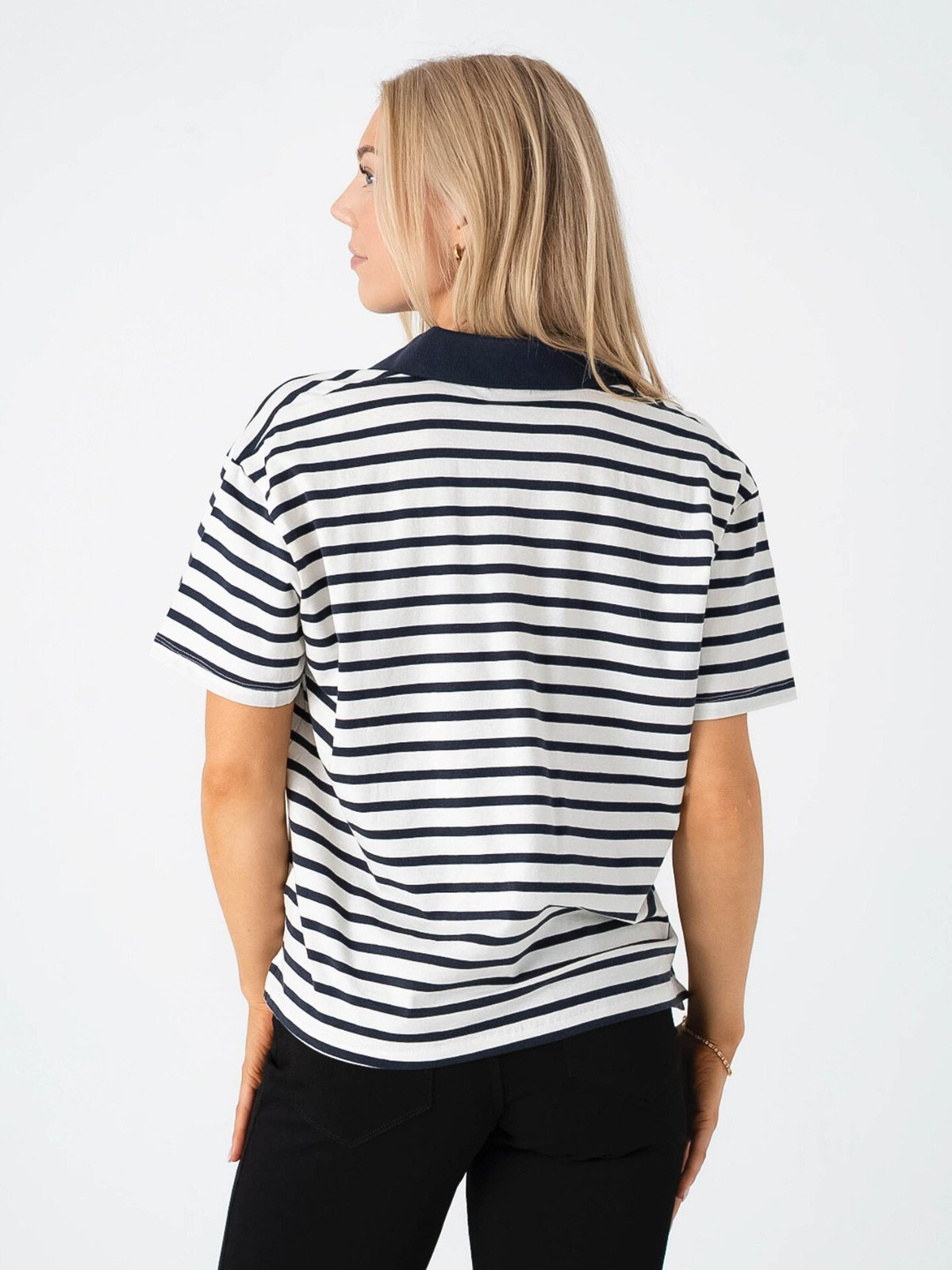 Ichi Mira Polo Short Sleeve Total Eclipse / Cloud Dancer