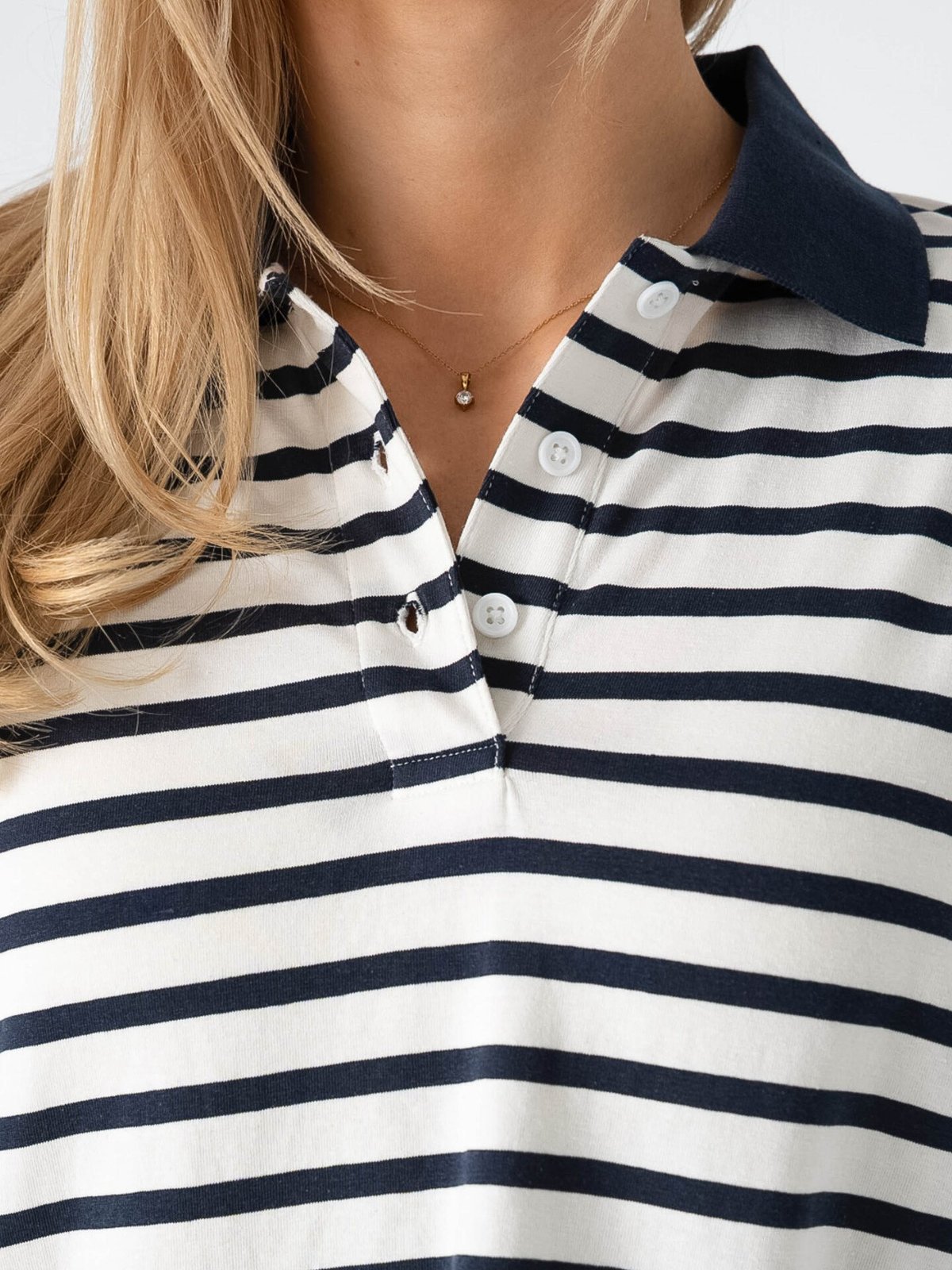 Ichi Mira Polo Short Sleeve Total Eclipse / Cloud Dancer