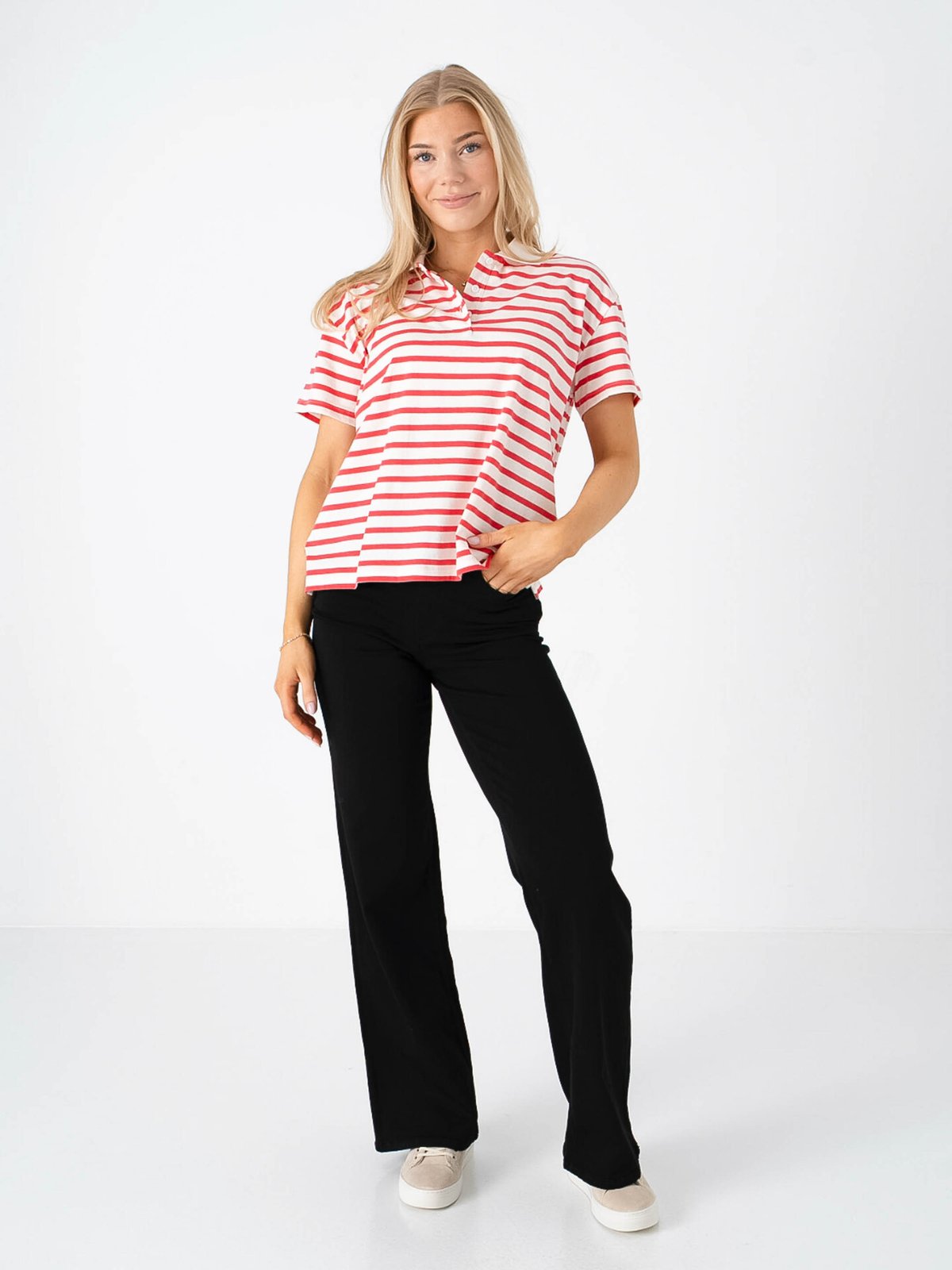 Ichi Mira Polo Short Sleeve Rød