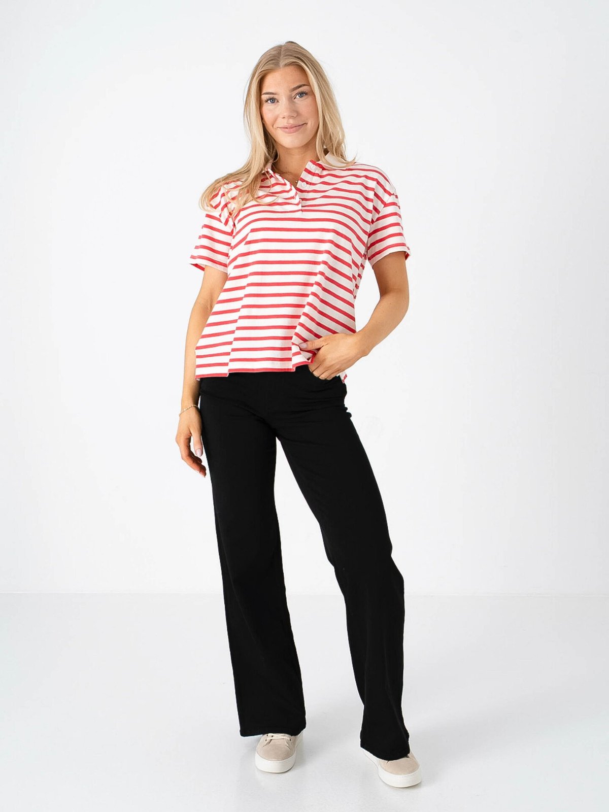 Ichi Mira Polo Short Sleeve Rød