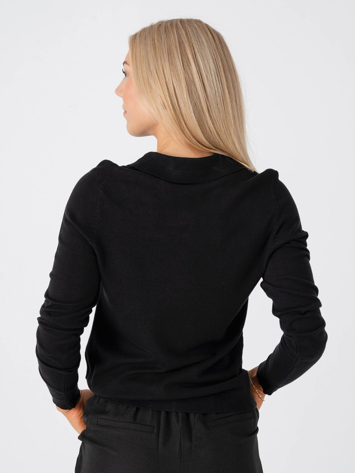 Ichi Mafa Polo Long Sleeve Black