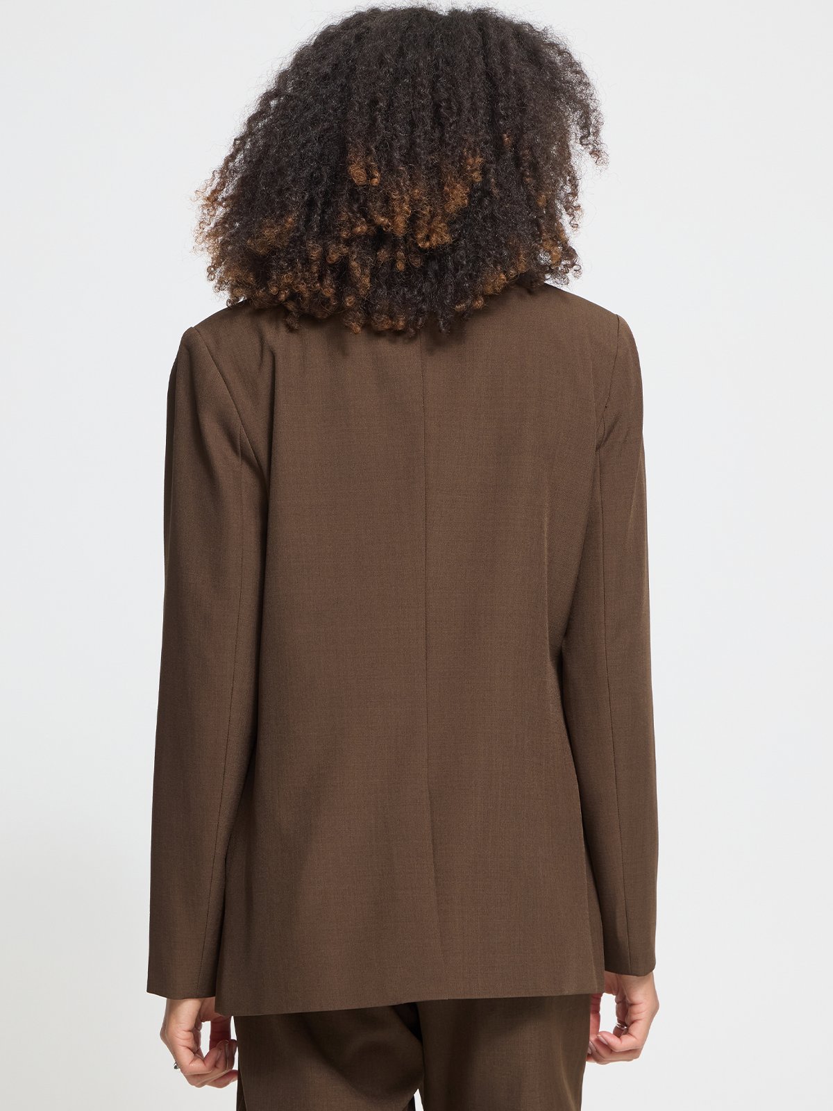 Ichi Fava Long Blazer Slate Black Melange