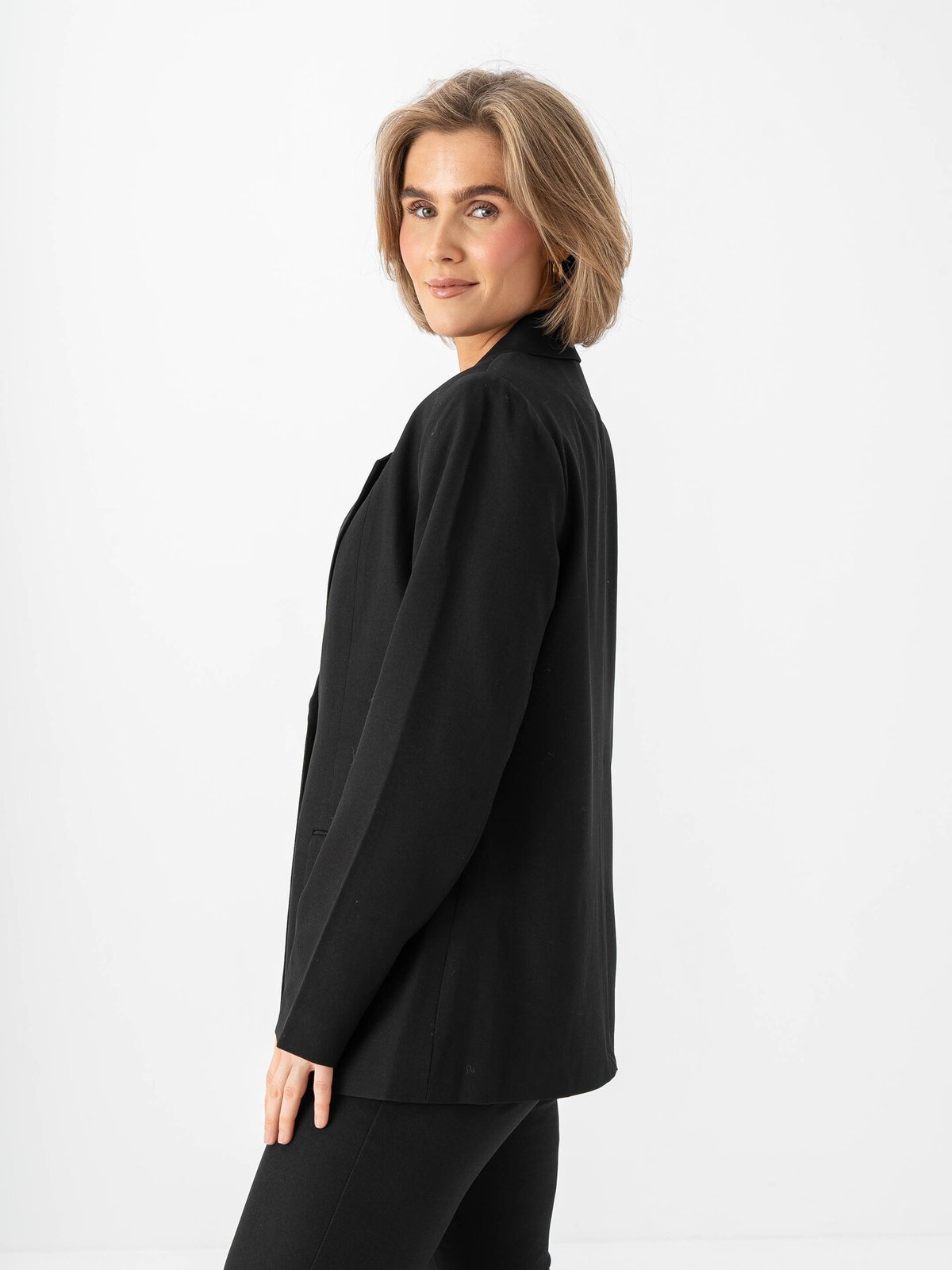 Ichi Fava Long Blazer Black