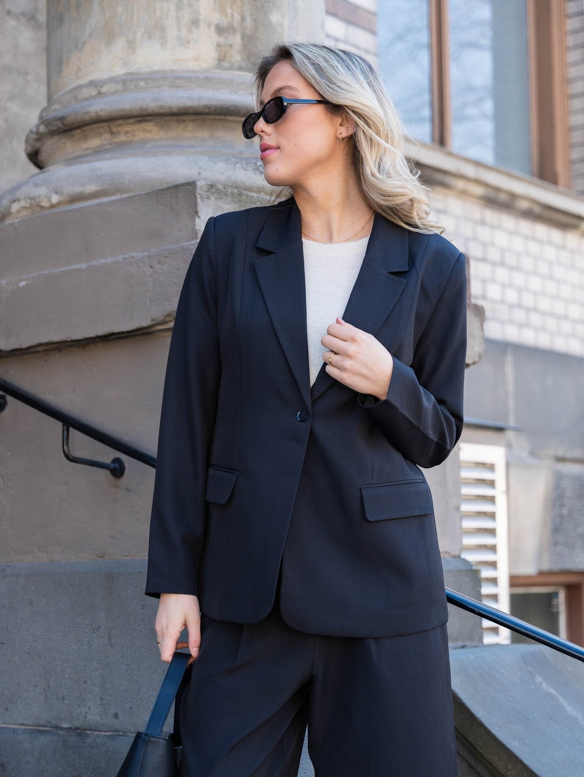 Ichi Fava Long Blazer Black