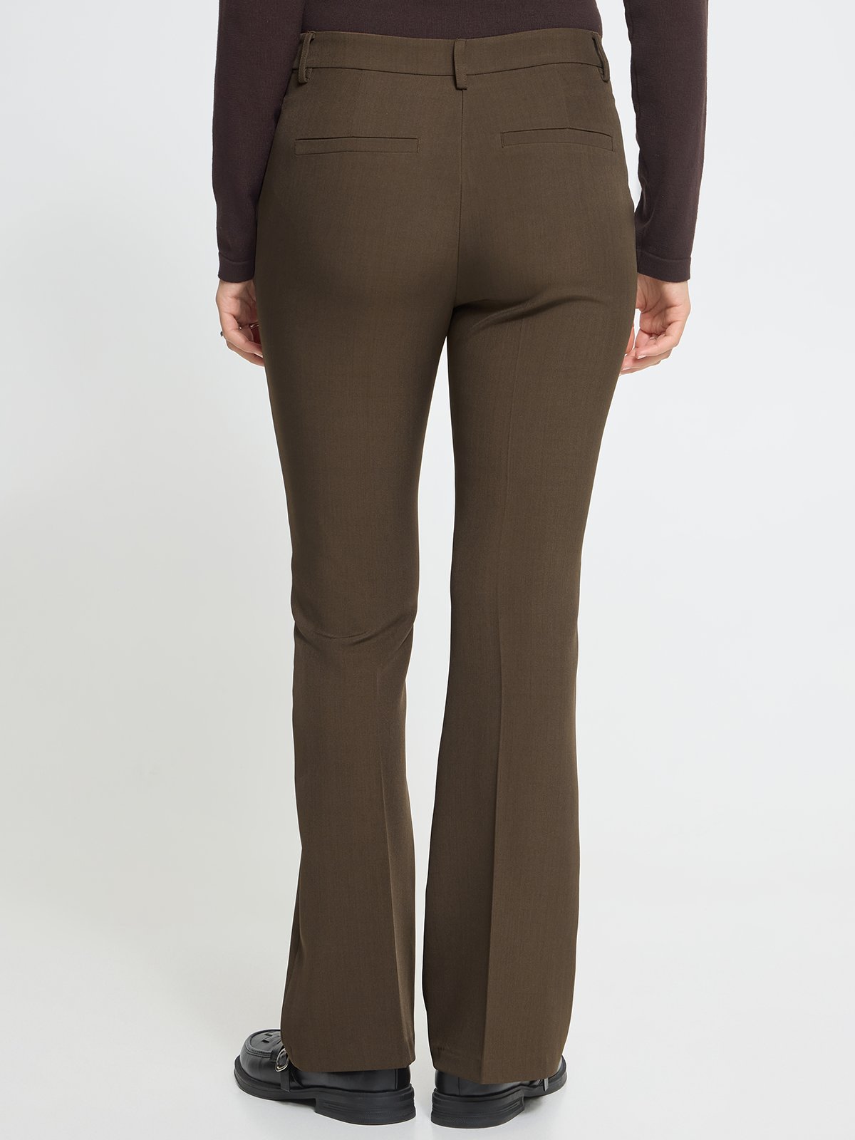 Ichi Fava Flared Pants Slate Black Melange