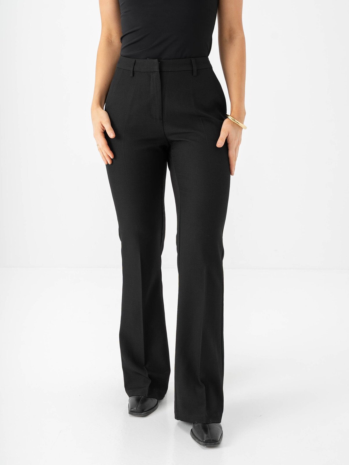 Ichi Fava Flared Pants Black