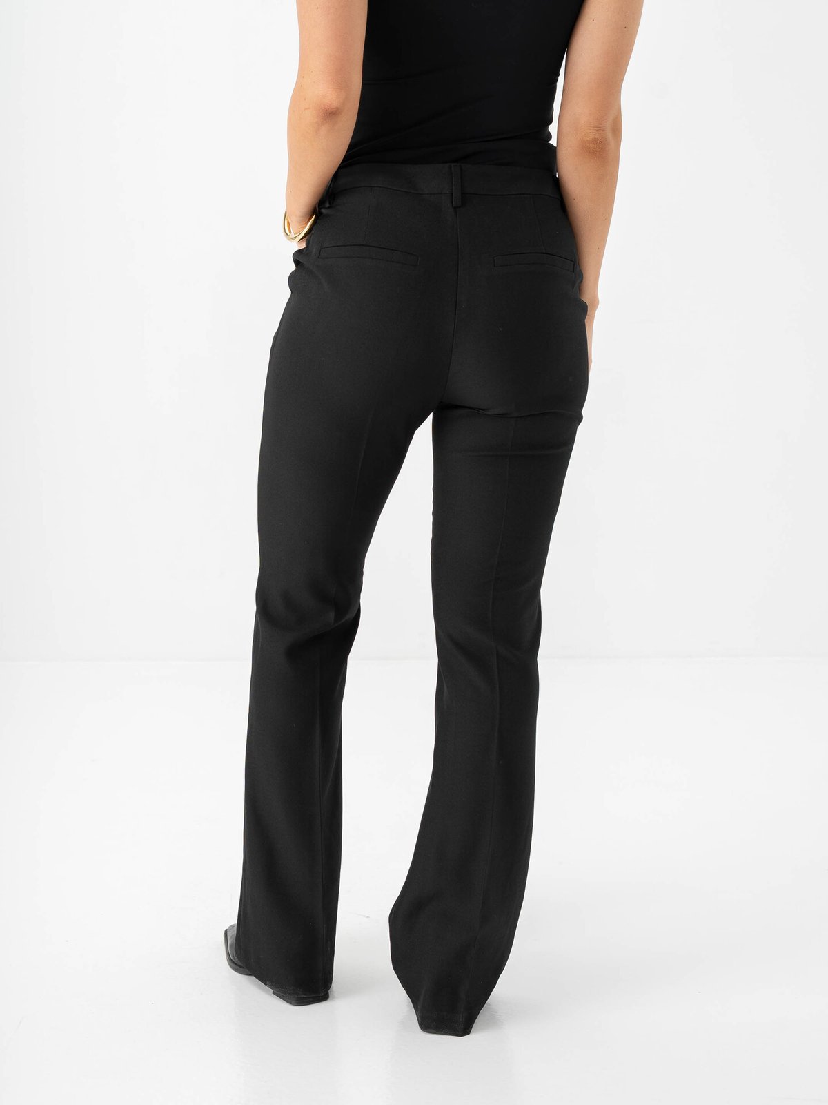 Ichi Fava Flared Pants Black