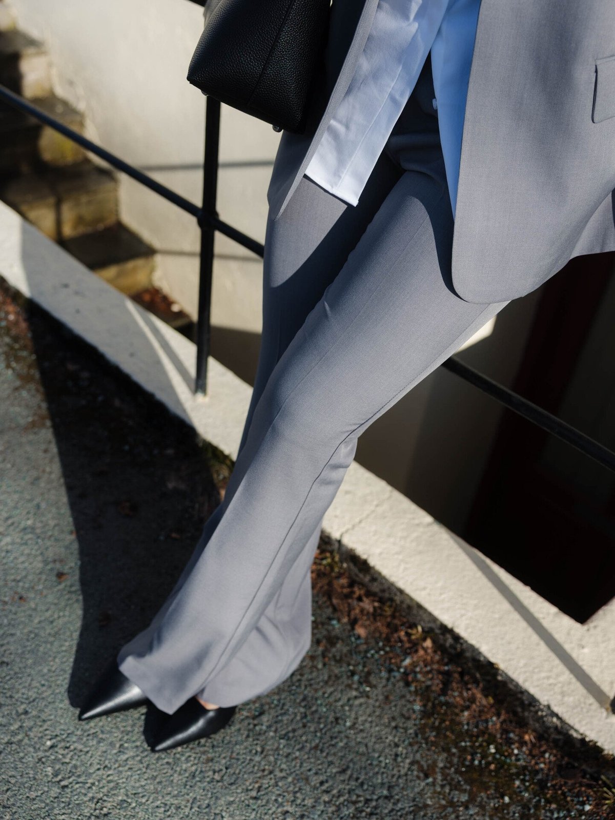 Ichi Fava Flared Pants Grey