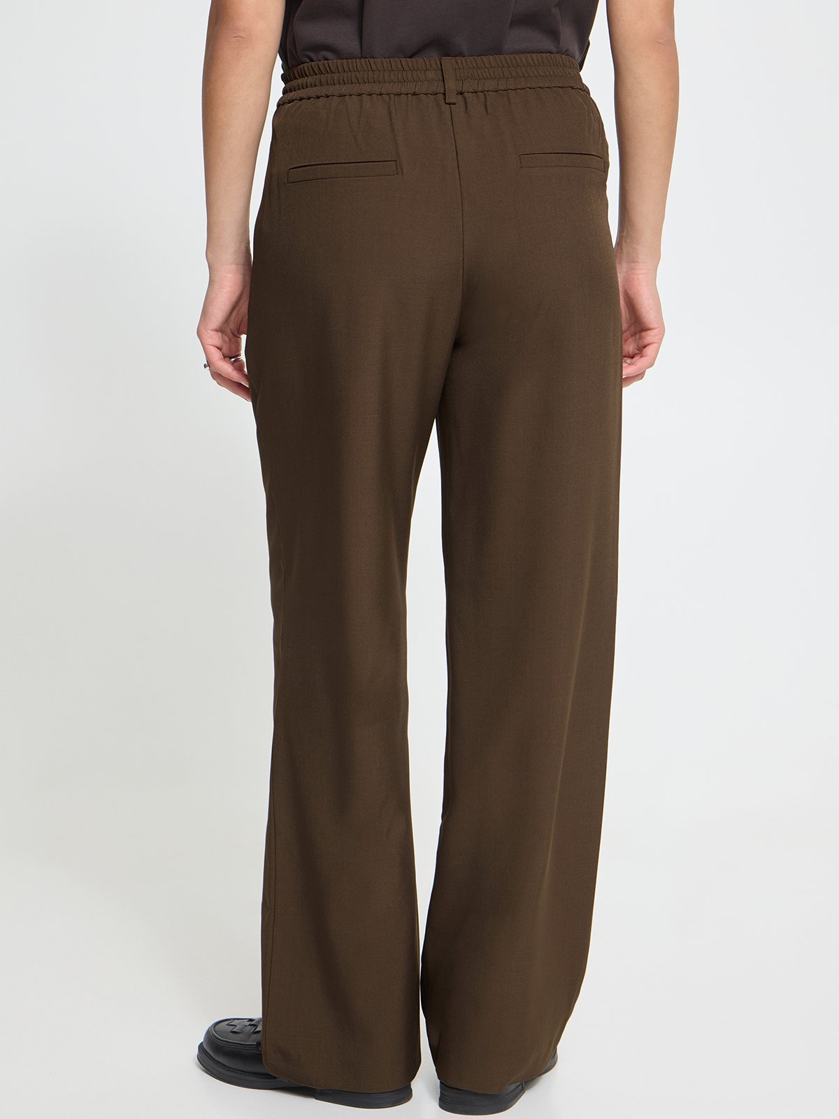 Ichi Fava Wide Pants Slate Black Melange