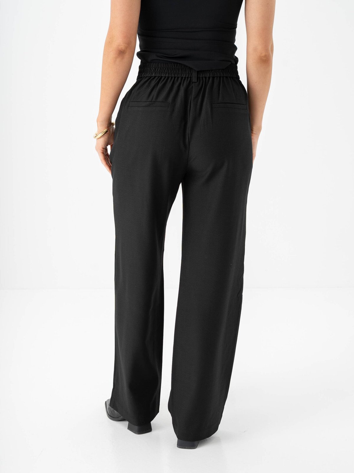 Ichi Fava Wide Pants Black