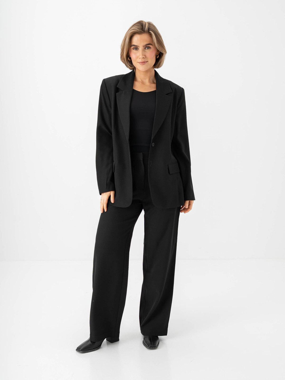 Ichi Fava Wide Pants Black