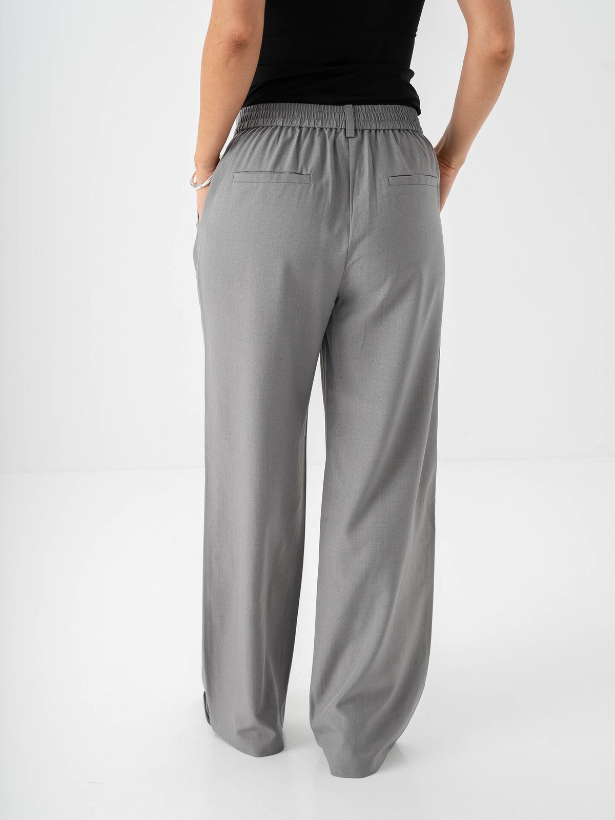 Ichi Fava Wide Pants Grey