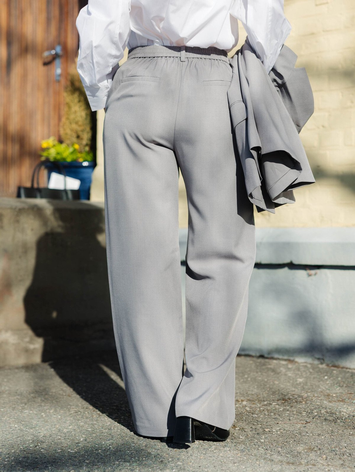 Ichi Fava Wide Pants Grey