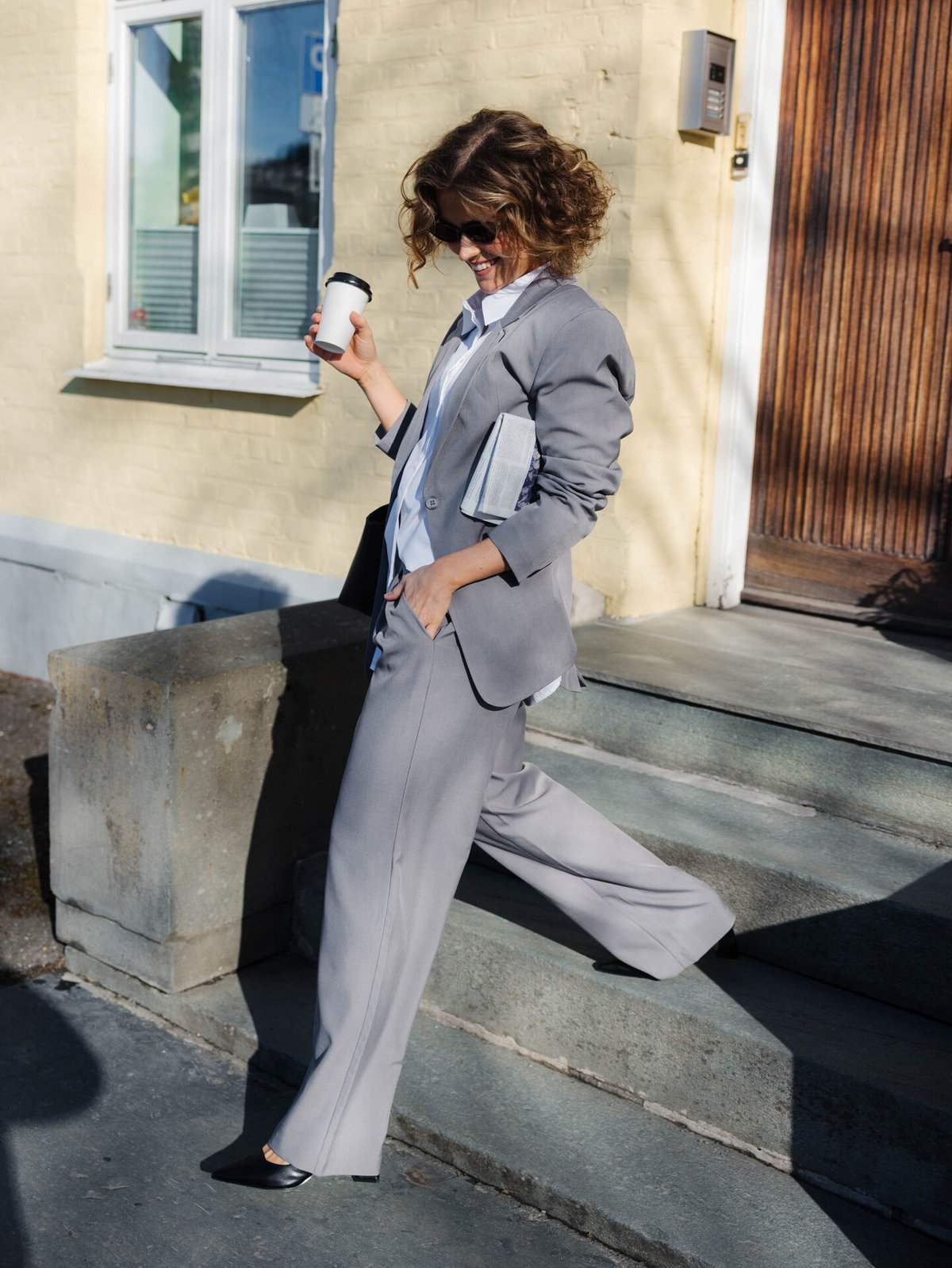 Ichi Fava Wide Pants Grey