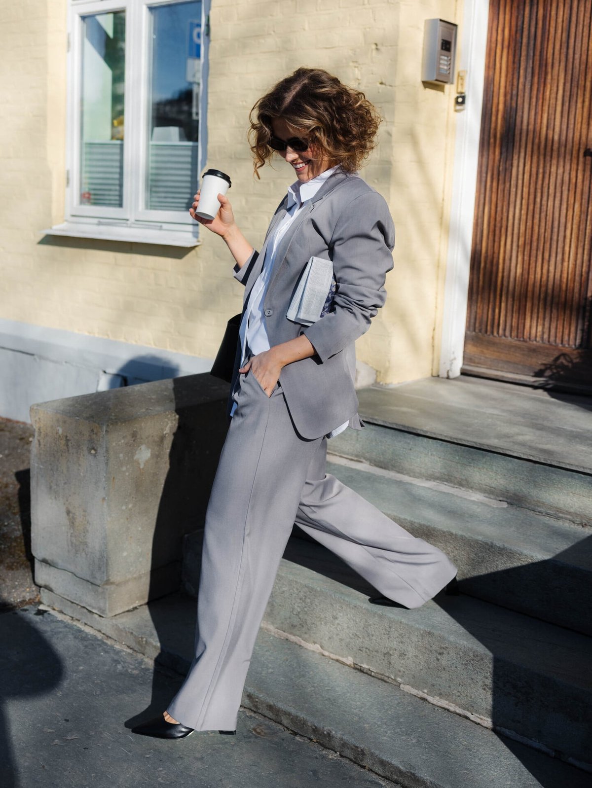 Ichi Fava Wide Pants Grey