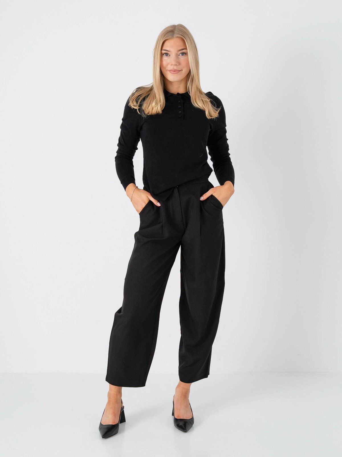 Ichi Fava Barrel Pants 194008 Black