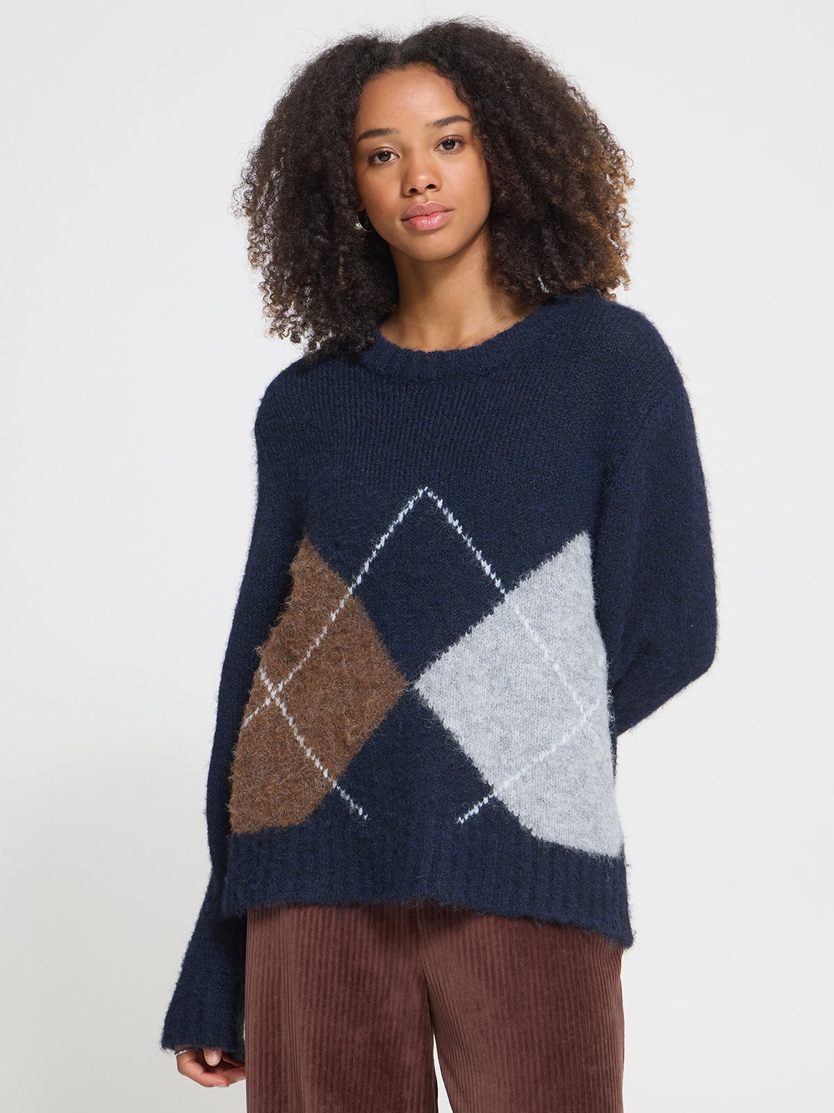 Ichi Bayana Long Sleeve Pullover Total Eclipse Harlekin