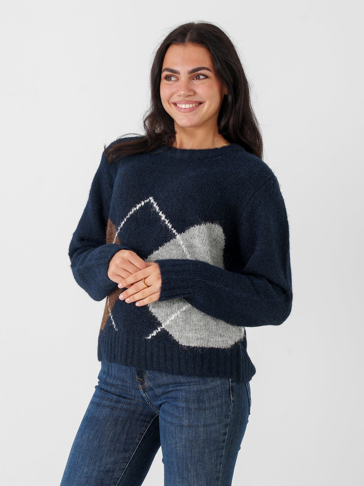 Ichi Bayana Long Sleeve Pullover Total Eclipse Harlekin