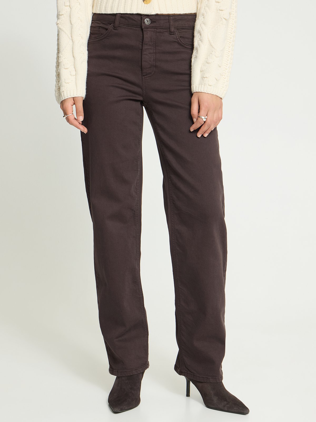 Ichi Ziggy Straight Pant Coffee Bean