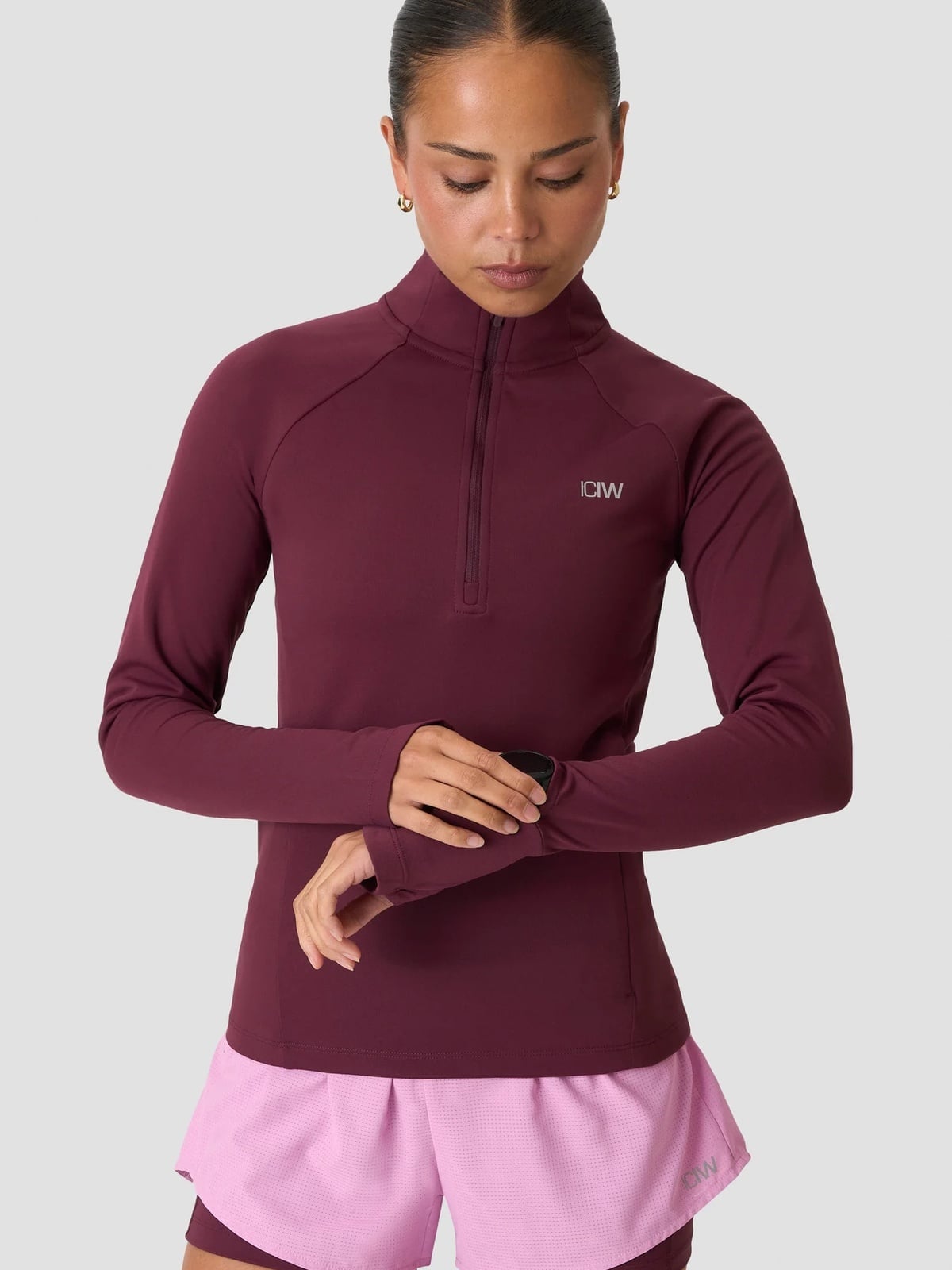 ICIW Mirage Midlayer 1/2 Zip Dark Mahogany