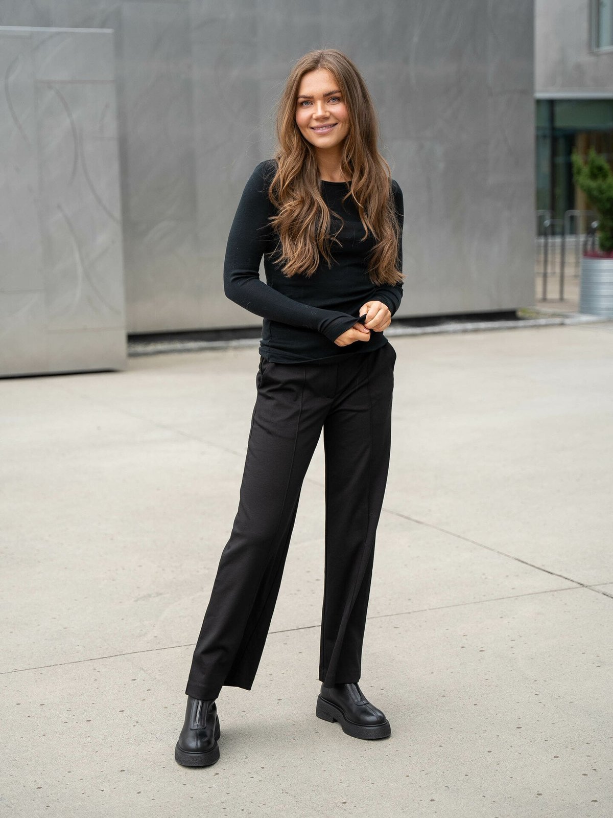 InWear Fang Wool T-Shirt Long Sleeve Black