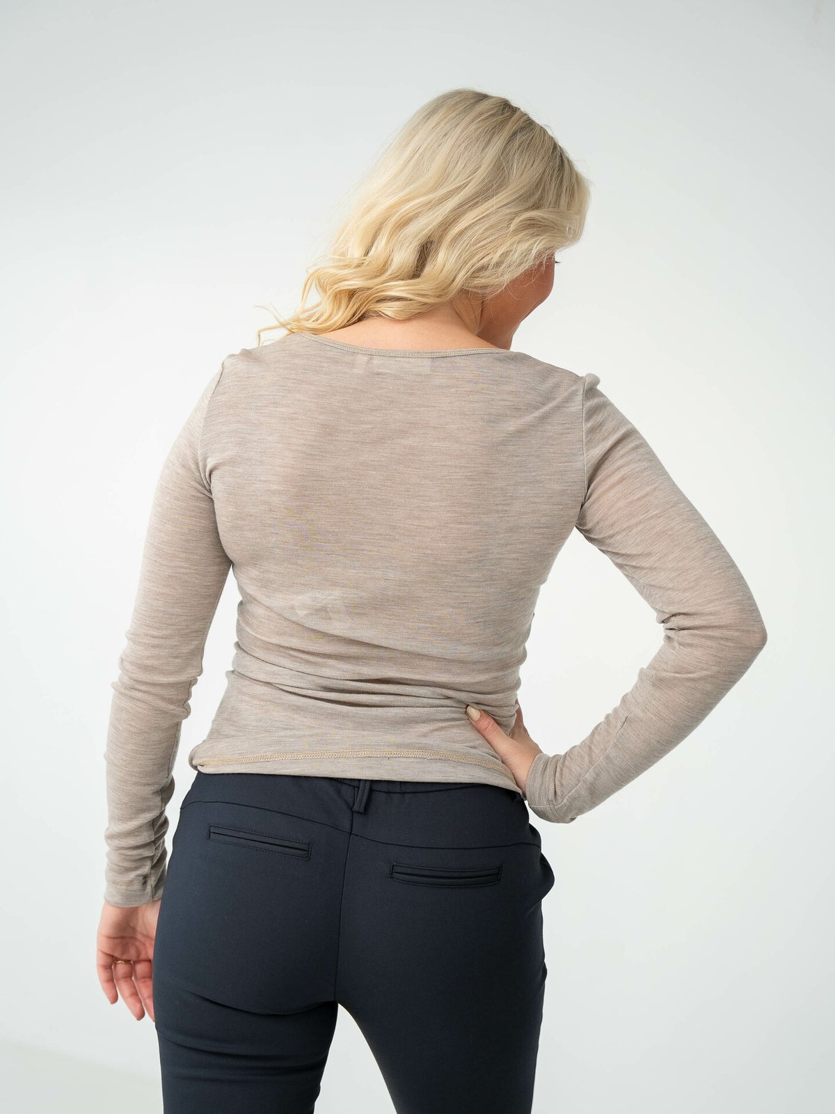 InWear Fang Wool T-Shirt Long Sleeve Oatmeal Melange