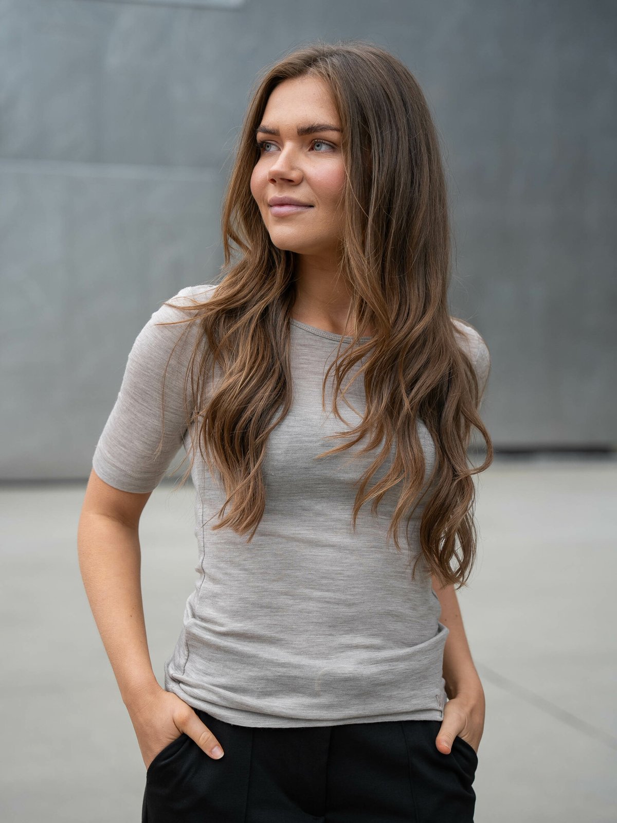 InWear Fang Wool T-Shirt Oatmeal Melange