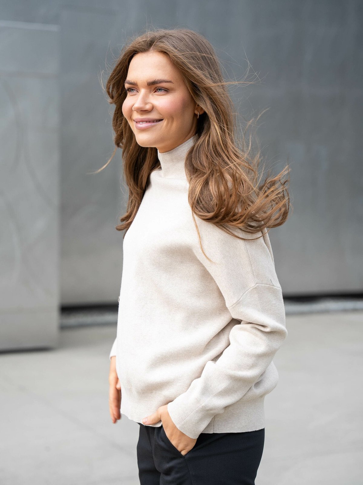 InWear Tenley Turtleneck Pullover Simply Taupe Melange