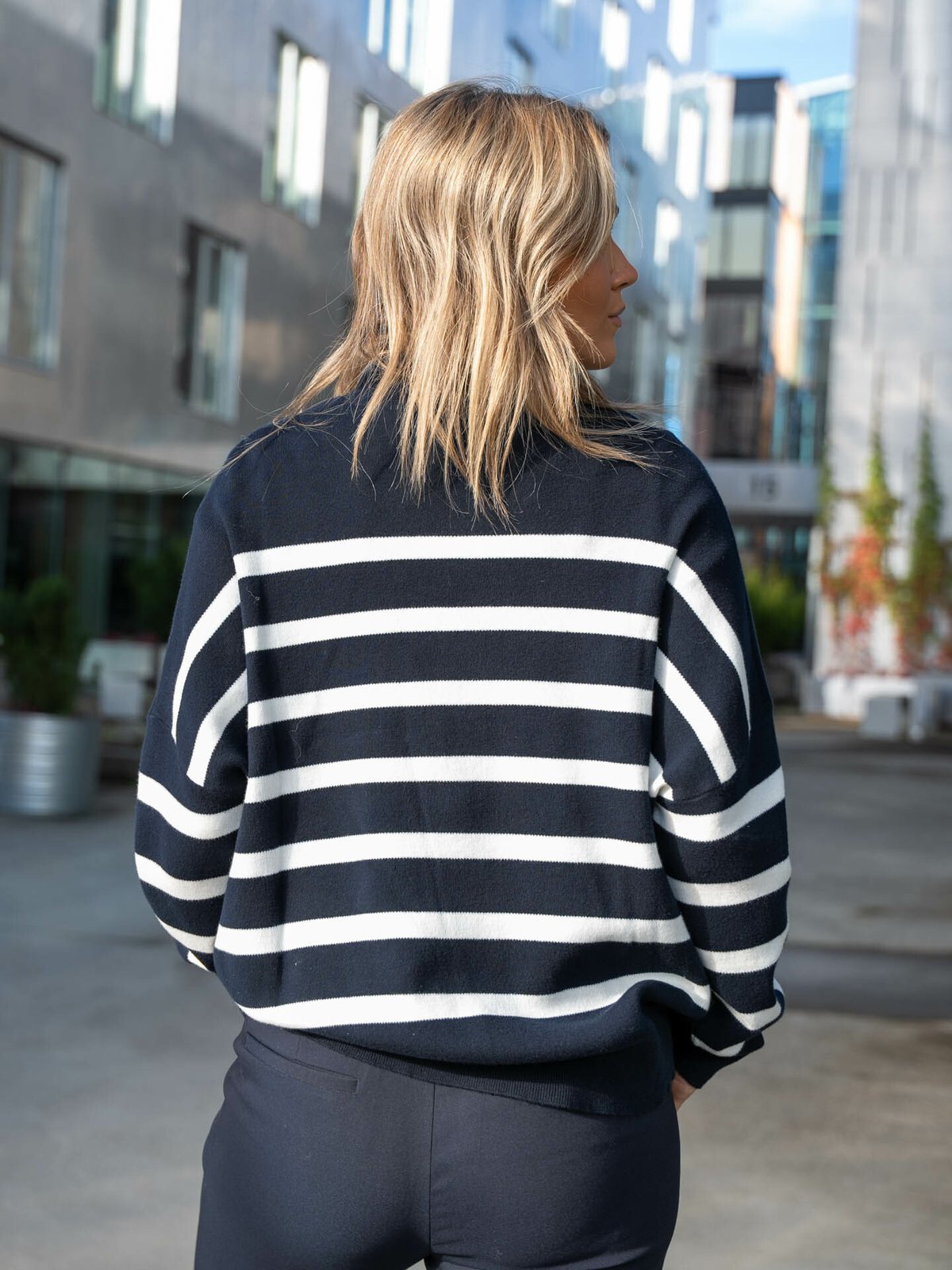 InWear Tenley Turtleneck Pullover Blue/White