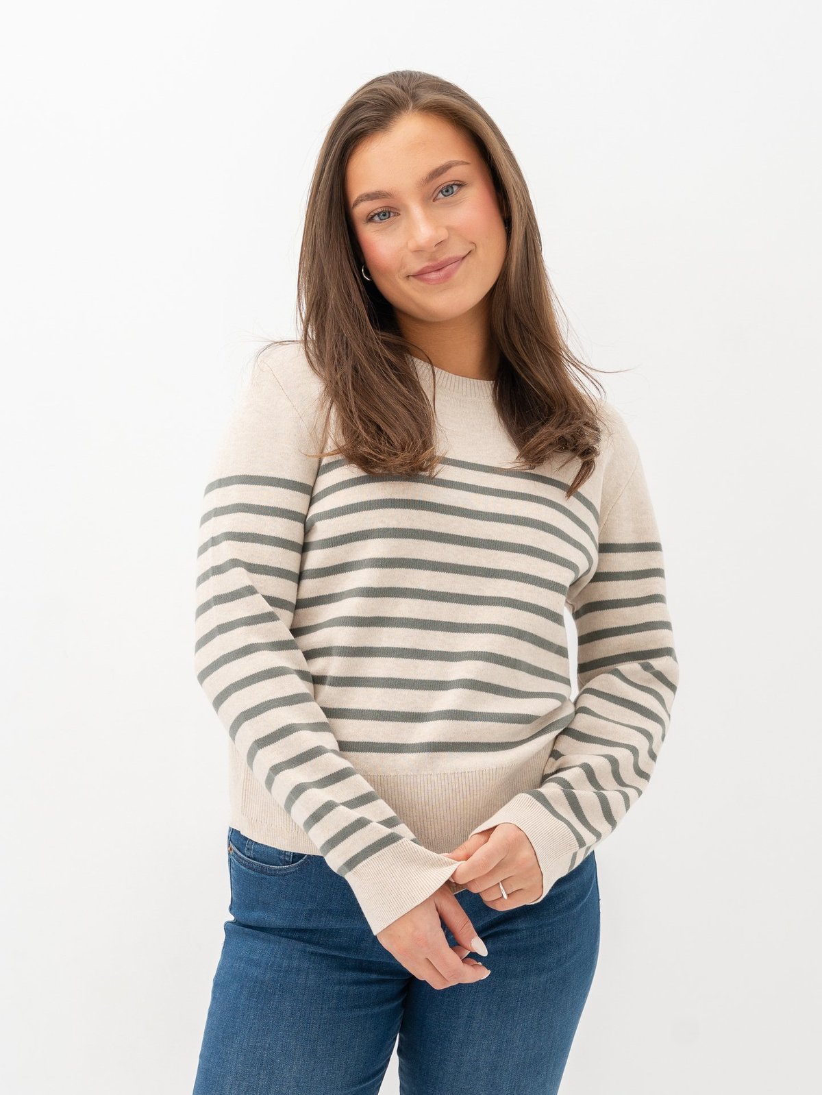 InWear Wallis O-Neck Pullover Agave Stripe