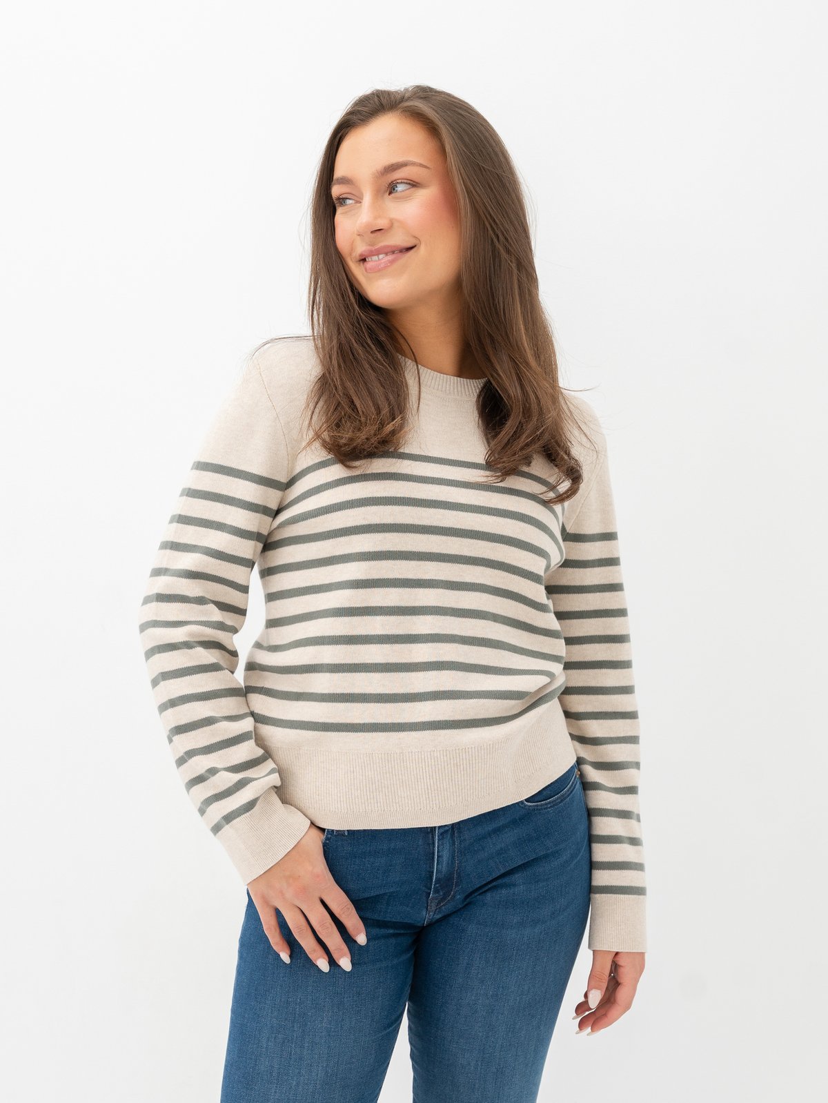 InWear Wallis O-Neck Pullover Agave Stripe