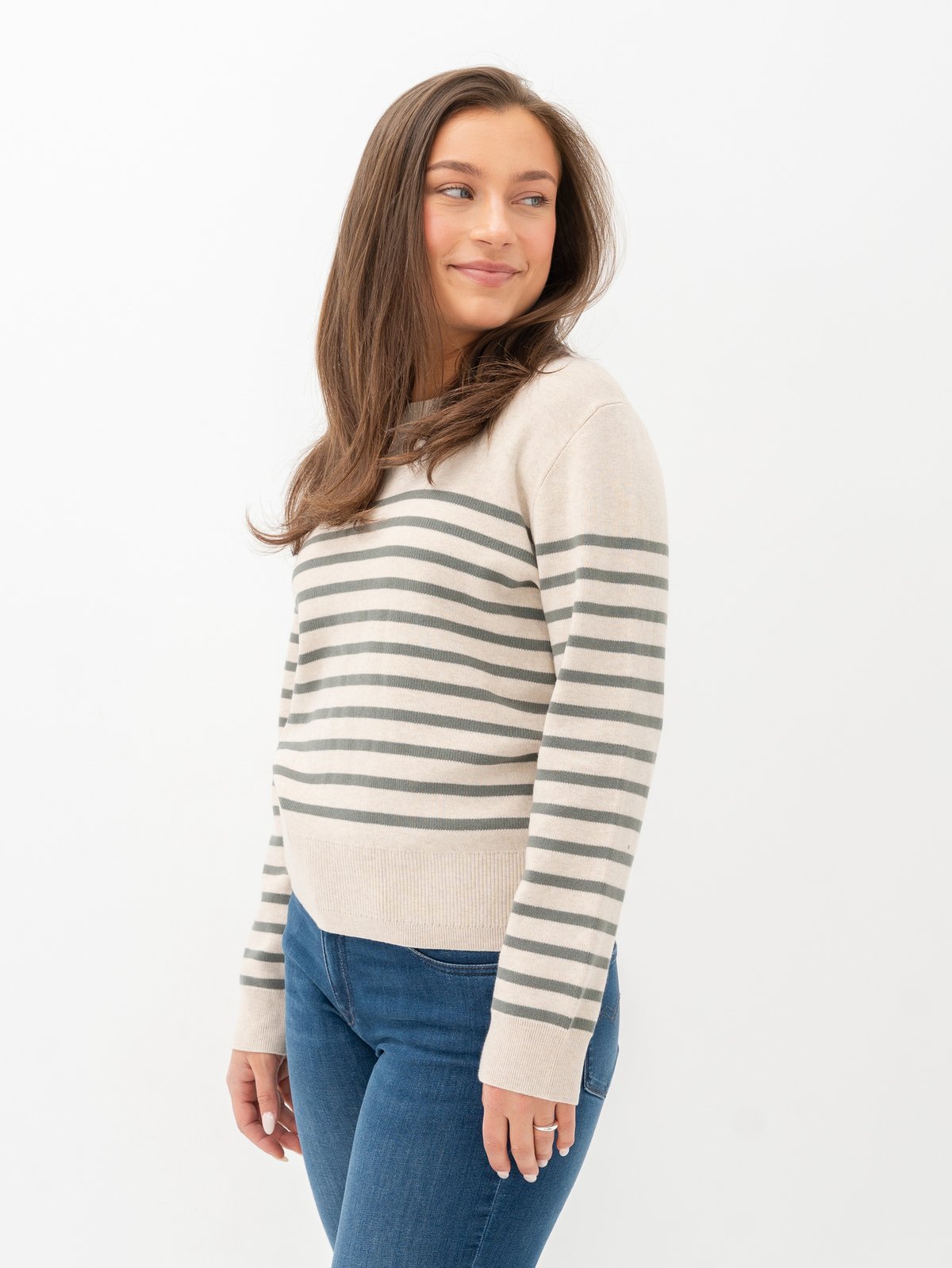 InWear Wallis O-Neck Pullover Agave Stripe