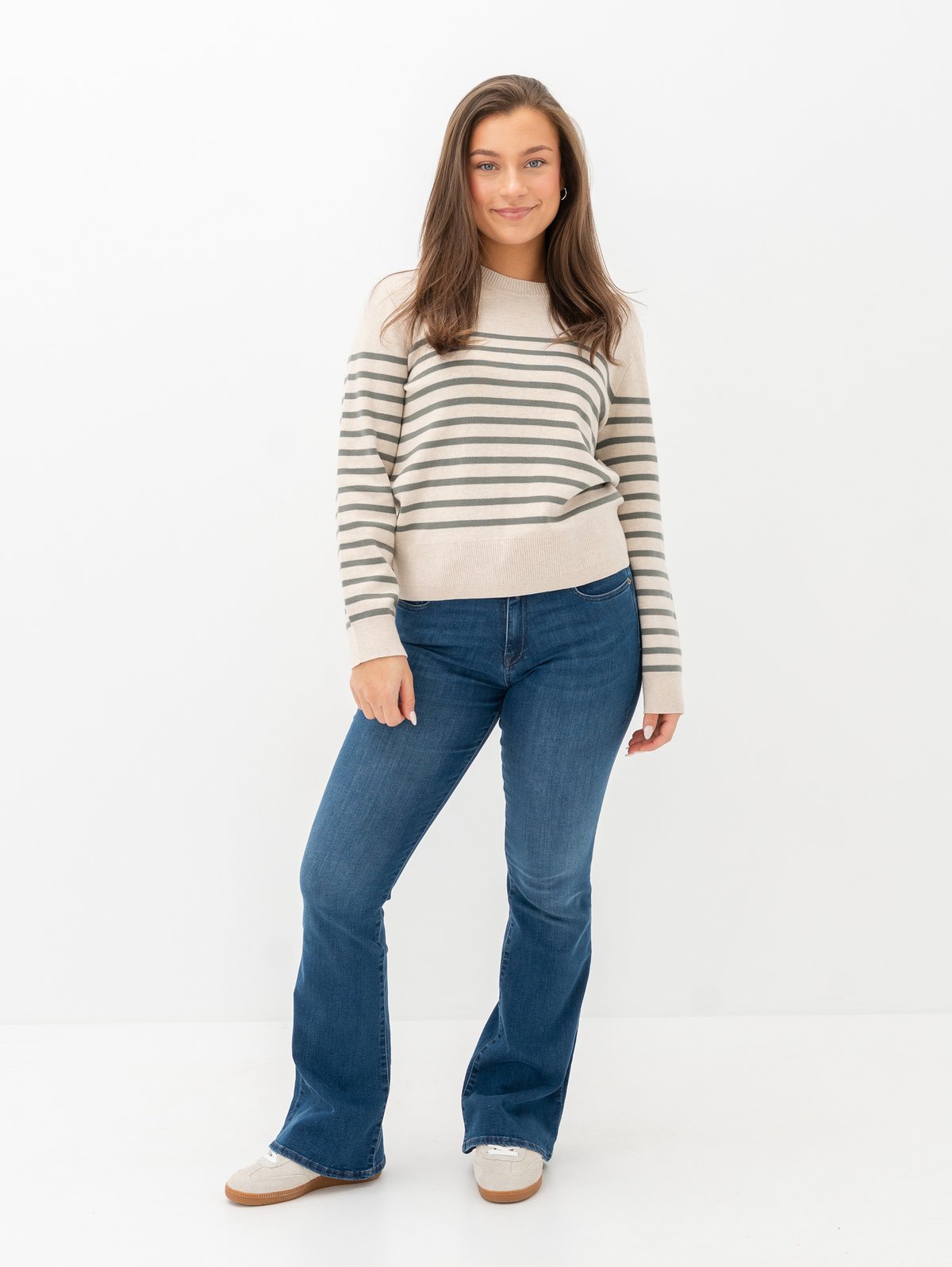 InWear Wallis O-Neck Pullover Agave Stripe