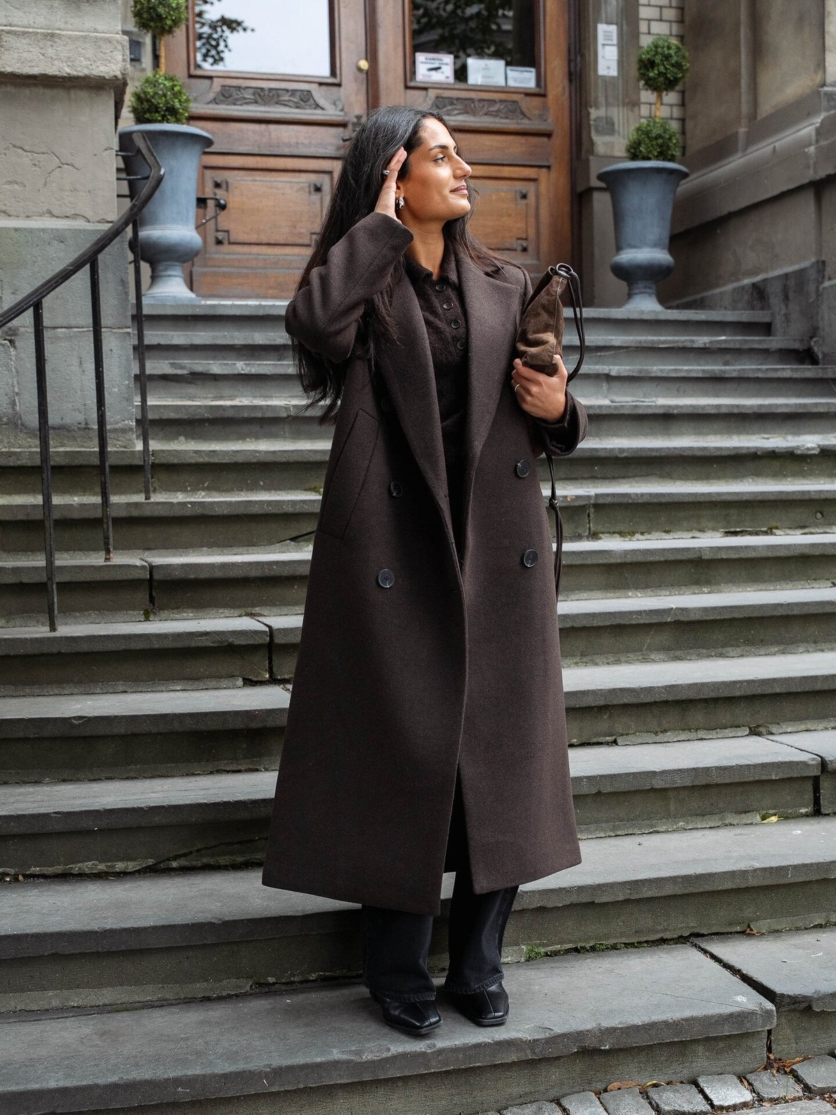 InWear Yunah Long Coat Chocolate Brown