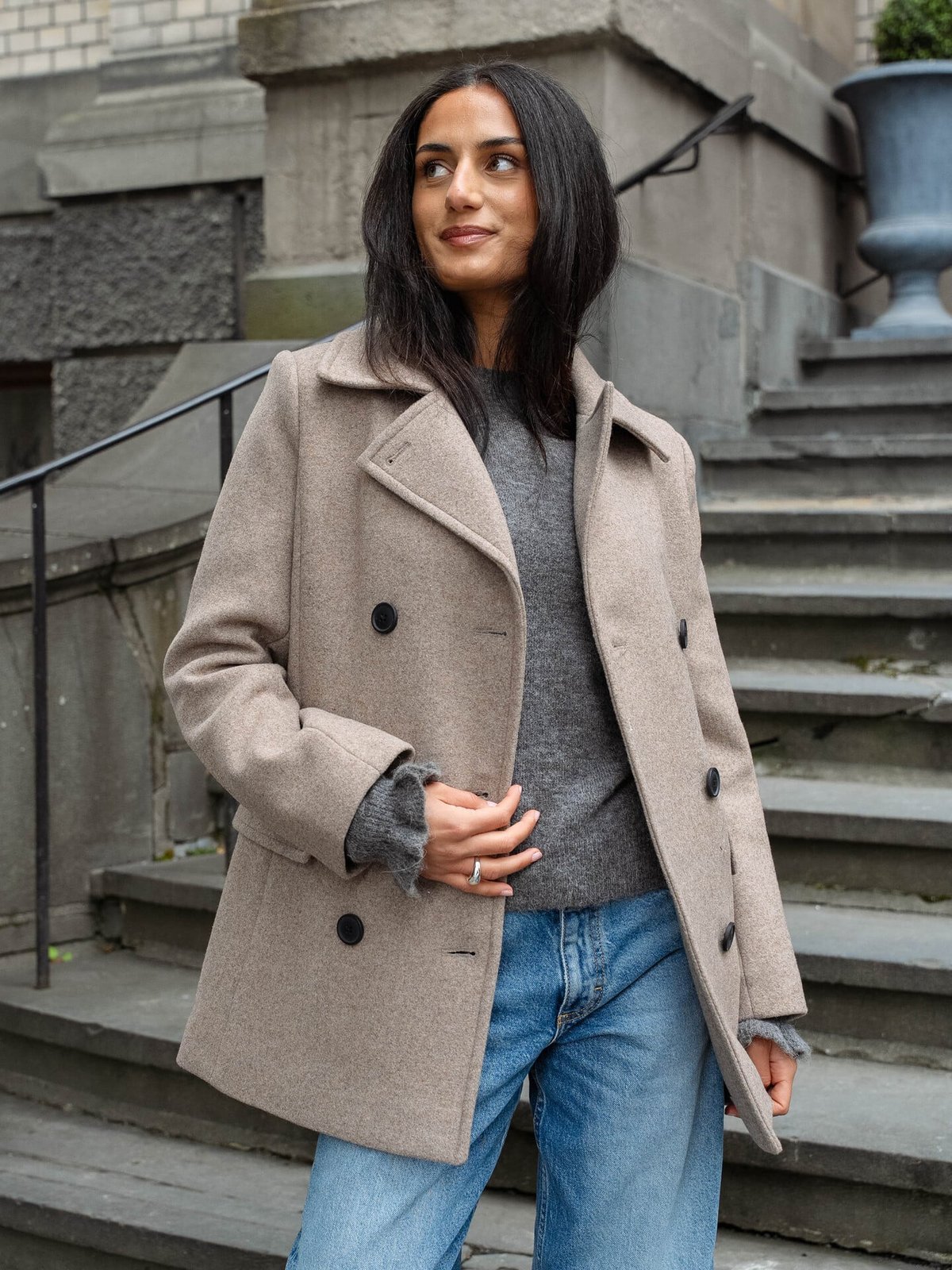 InWear Perry Sailor Coat R Sandy Grey Melange