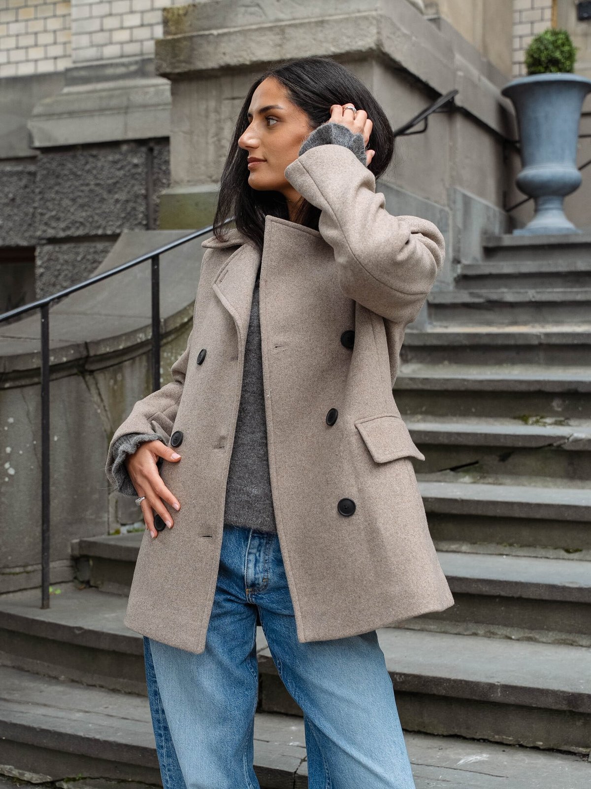 InWear Perry Sailor Coat R Sandy Grey Melange