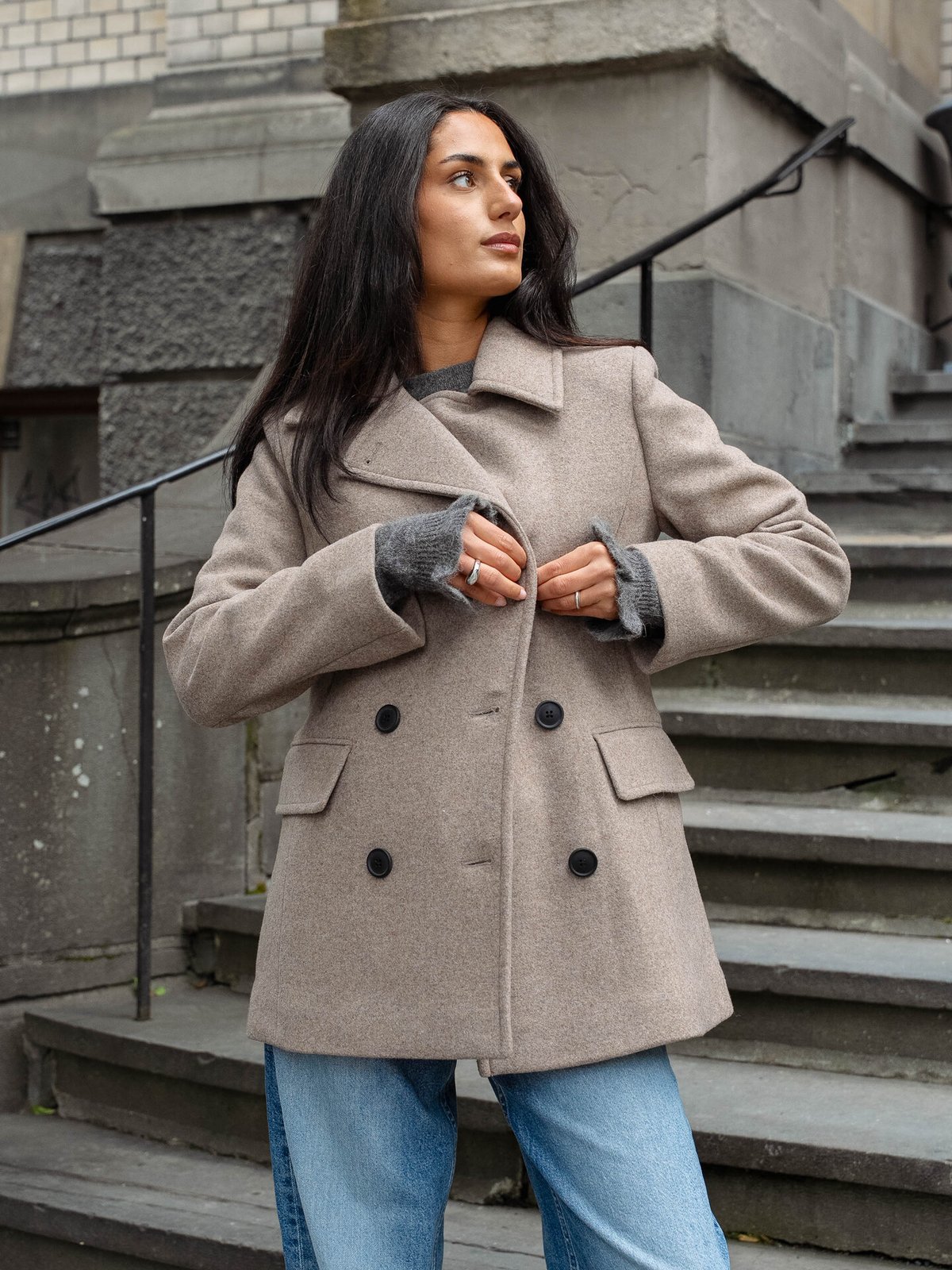 InWear Perry Sailor Coat R Sandy Grey Melange