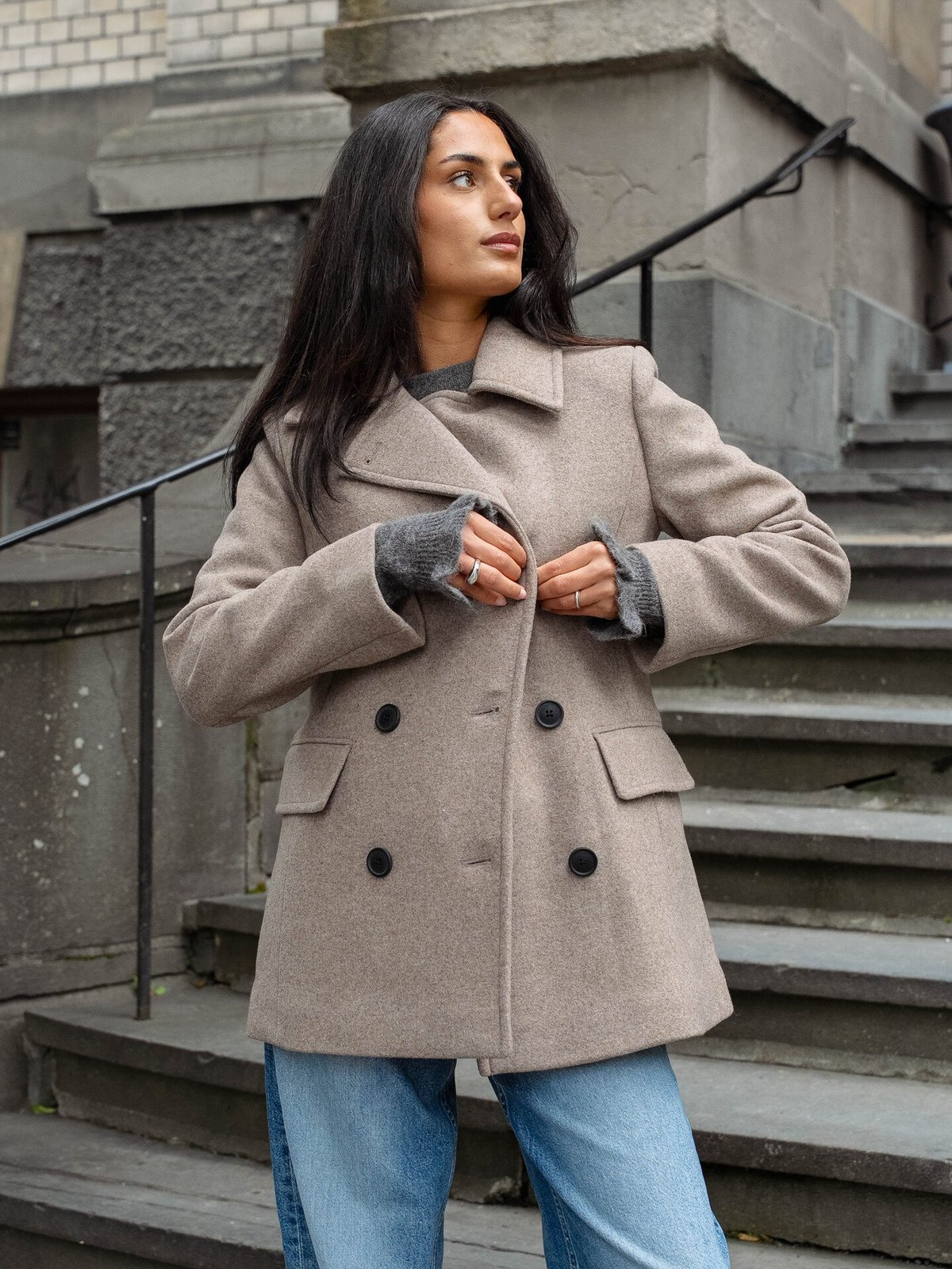 InWear Perry Sailor Coat R Sandy Grey Melange