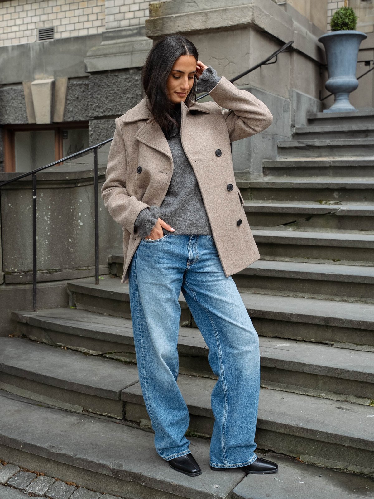 InWear Perry Sailor Coat R Sandy Grey Melange