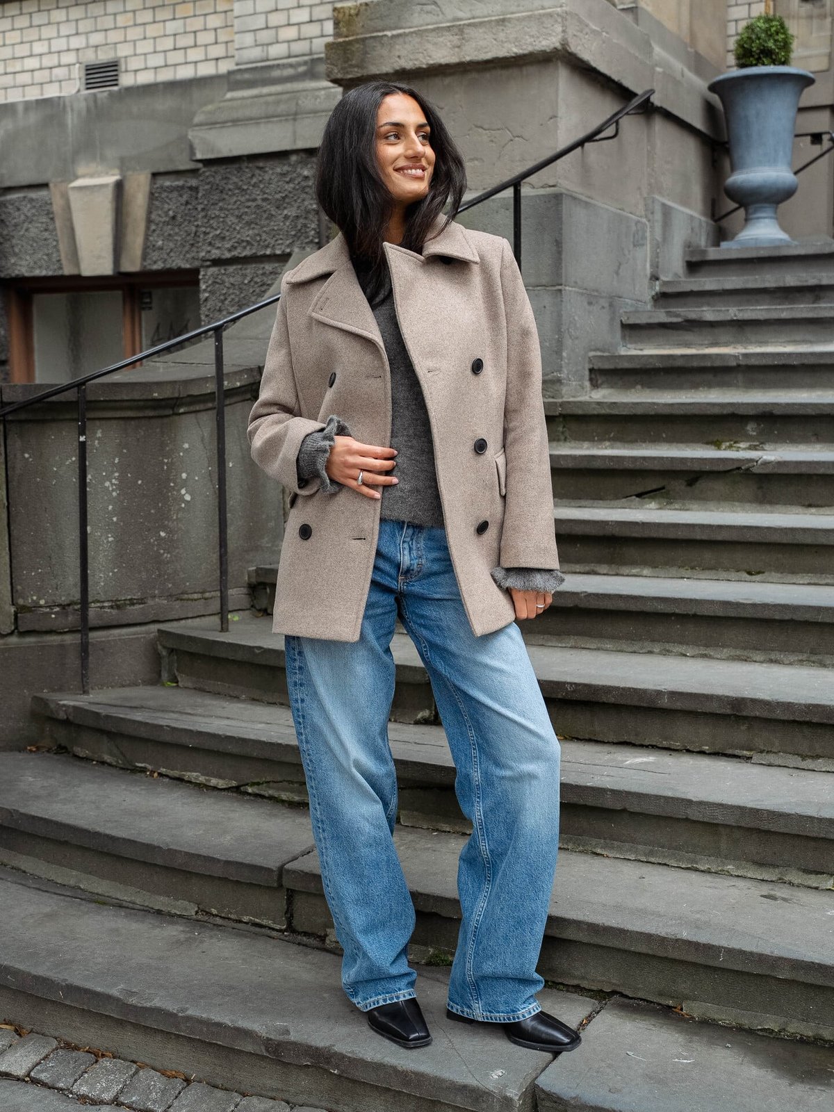 InWear Perry Sailor Coat R Sandy Grey Melange