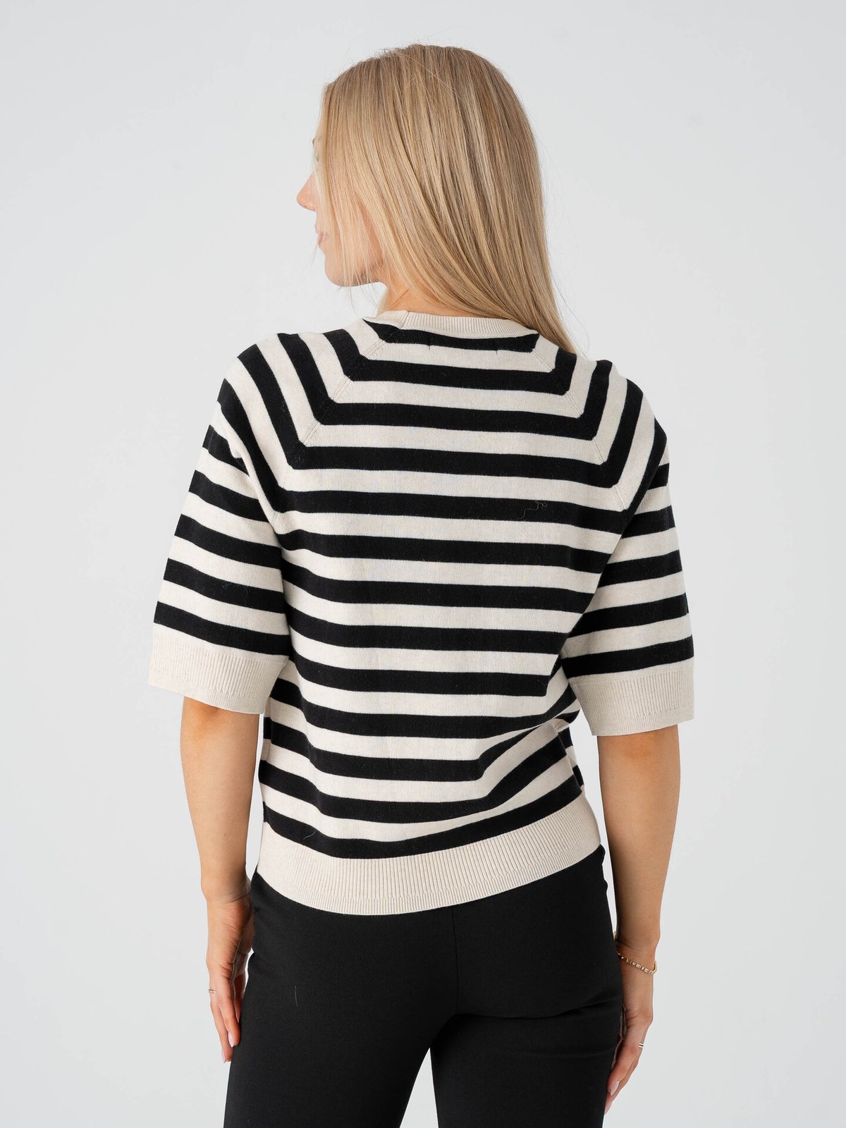 InWear Madie Tee Black / Whisper White Stripe