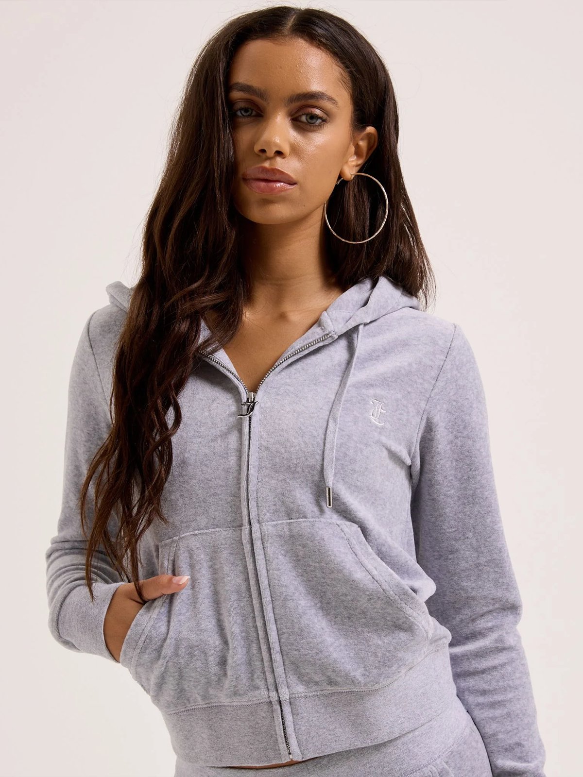 Juicy Couture Robertson Hoodie Silver Marl