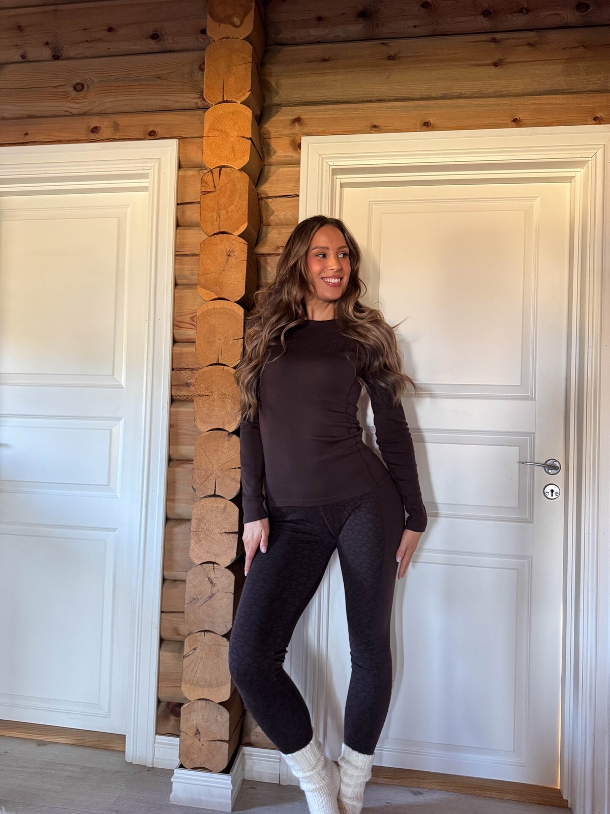 Johaug Win Wool Long Sleeve Chocolate Brown