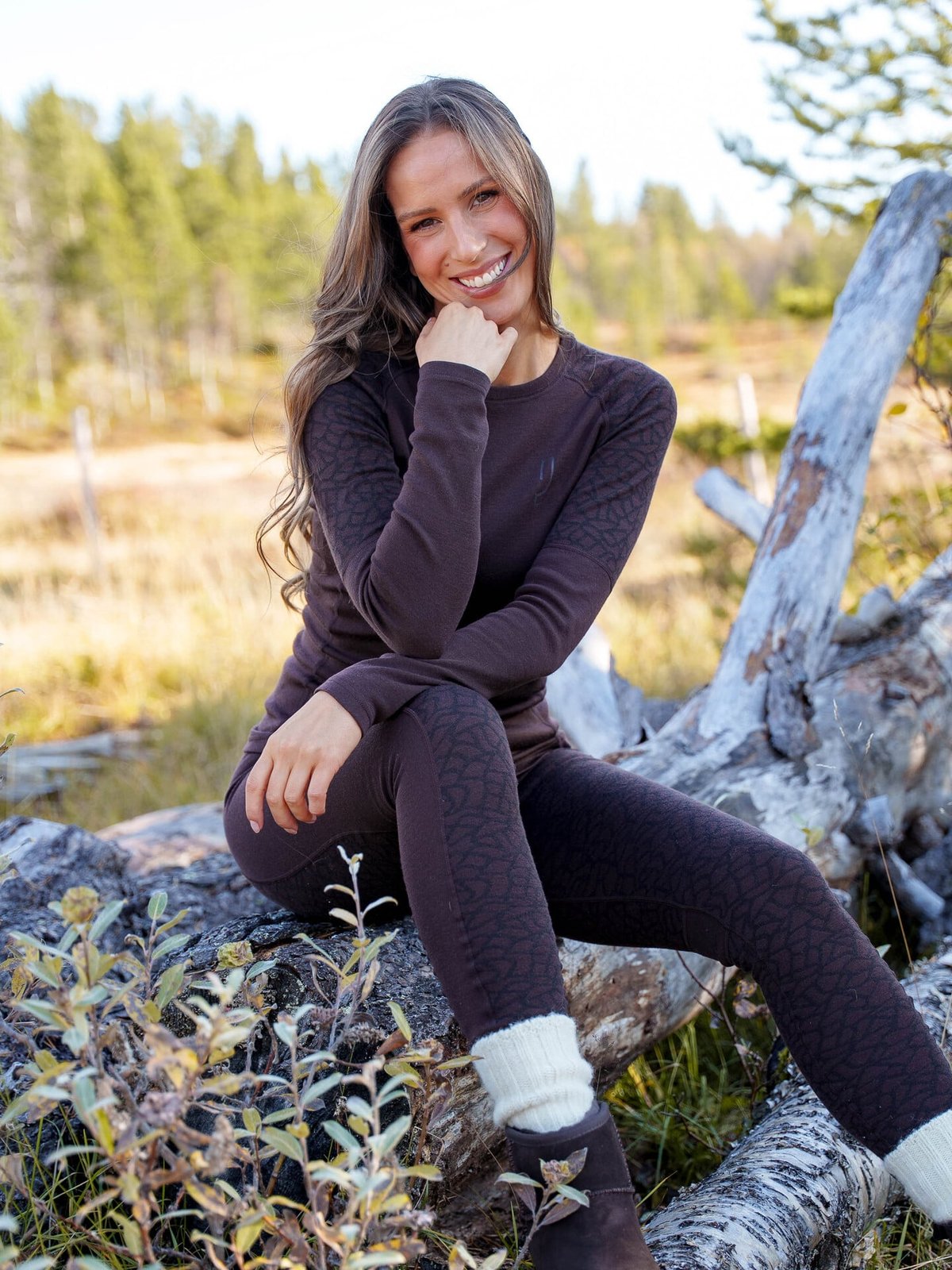 Johaug Win Wool Long Sleeve Chocolate Brown