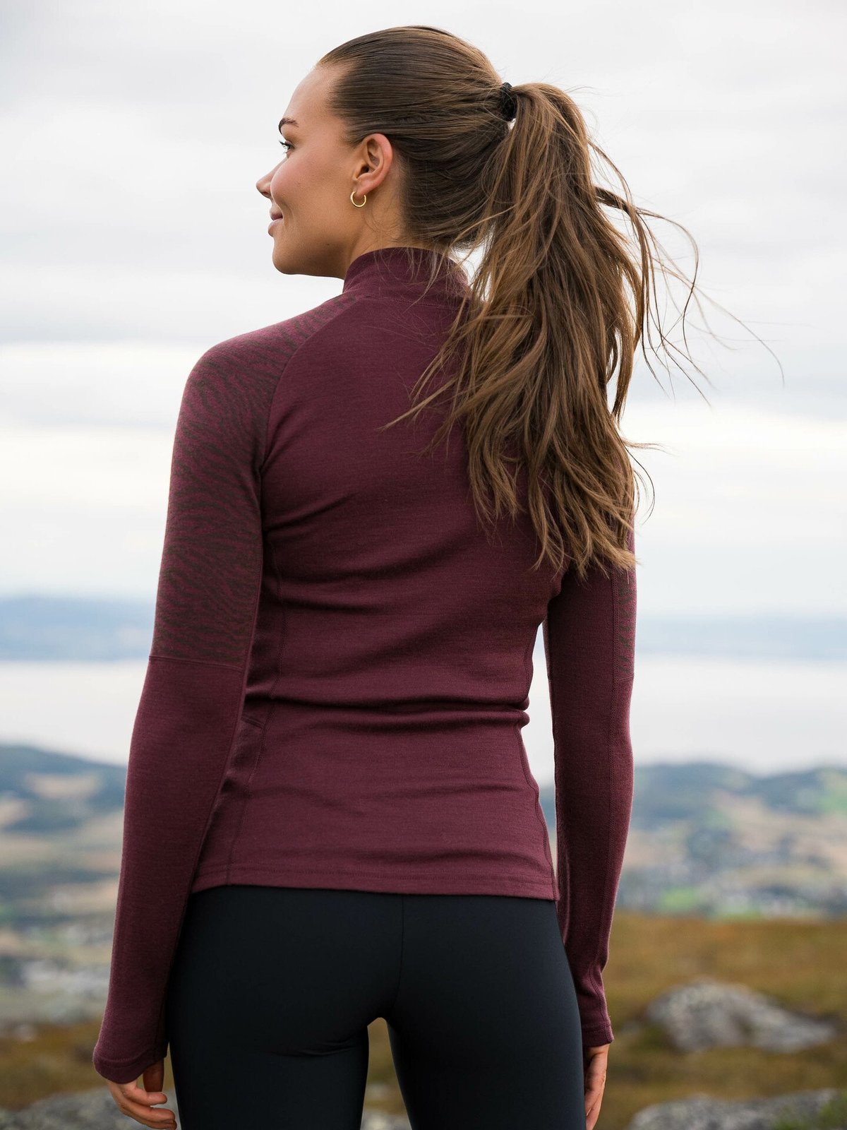 Johaug Elevate Wool Half Zip Mahog