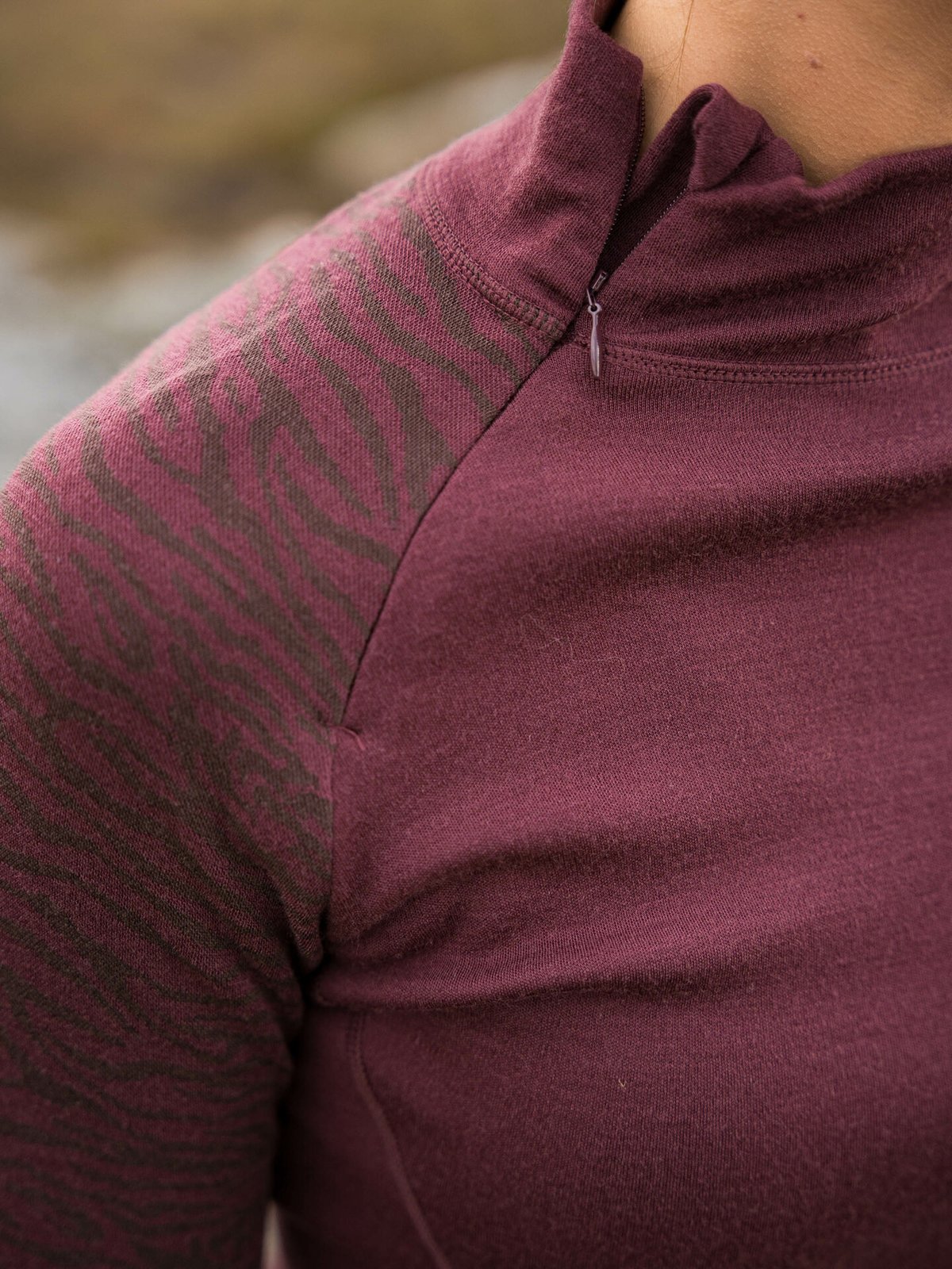 Johaug Elevate Wool Half Zip Mahog