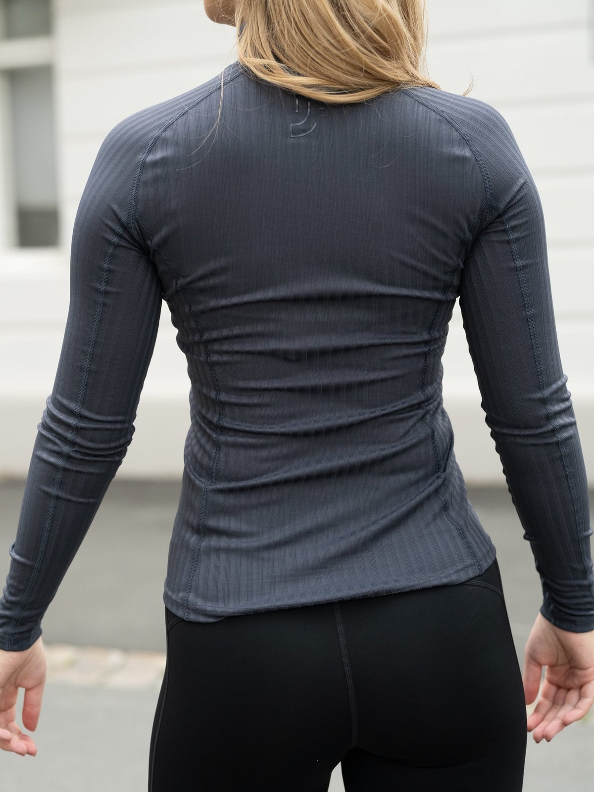 Johaug Rib Tech Half Zip Gråblå