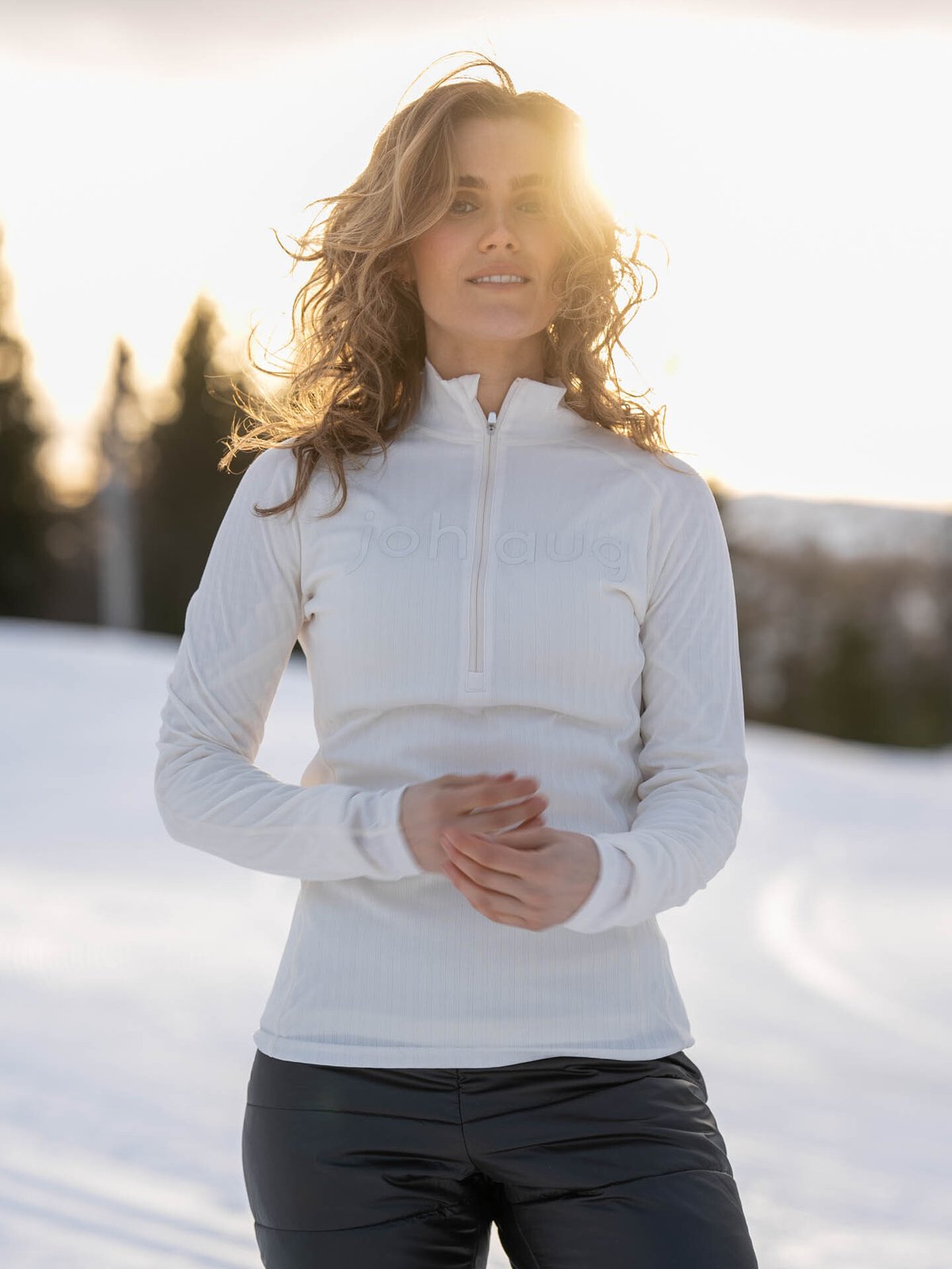 Johaug Rib Tech Half Zip Hvit tofu
