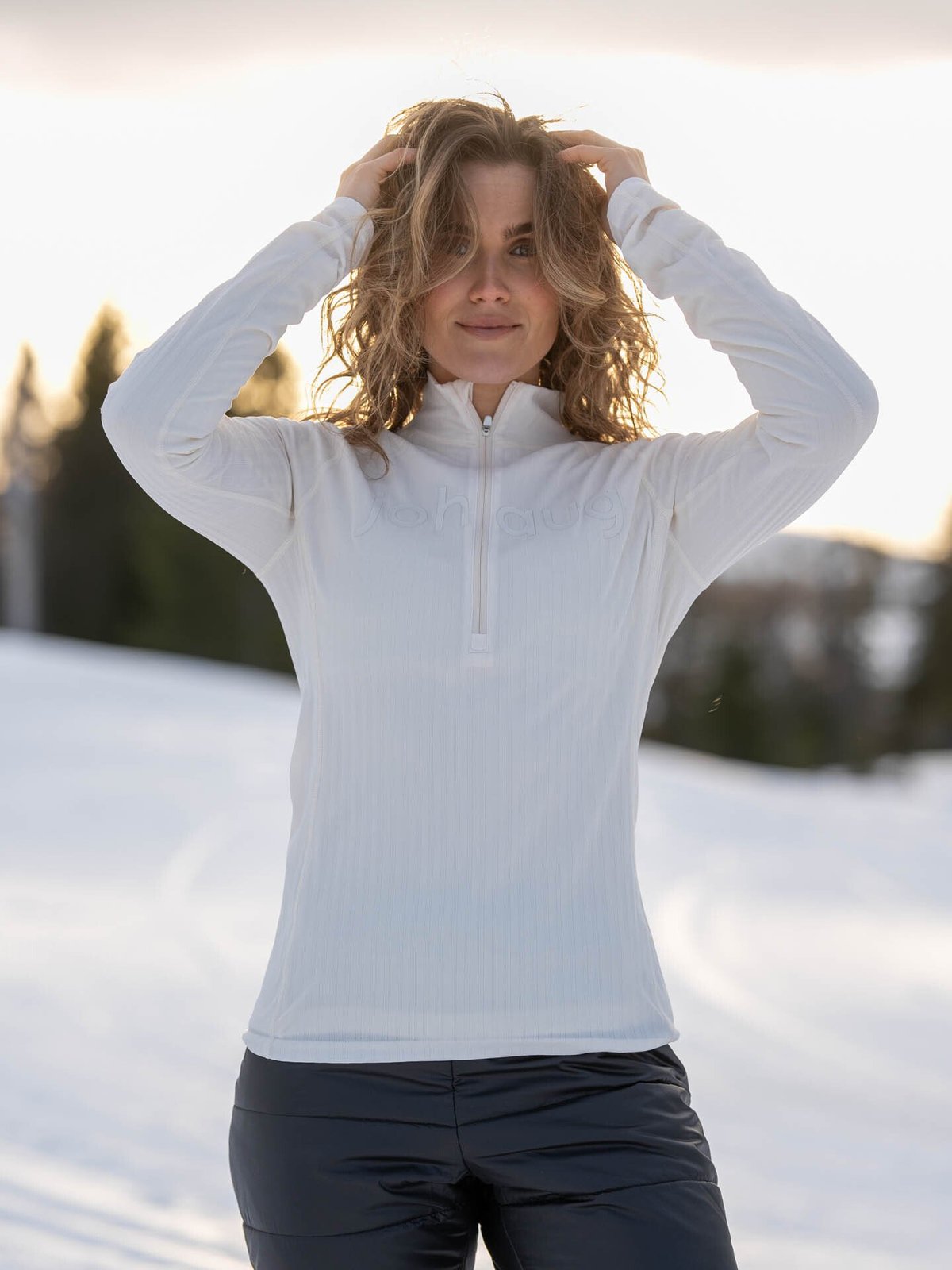 Johaug Rib Tech Half Zip Hvit tofu